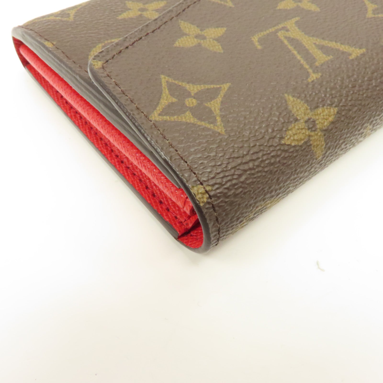 LOUIS VUITTON Monogram Sarah Long Wallet金扣長錢包棕色/紅色