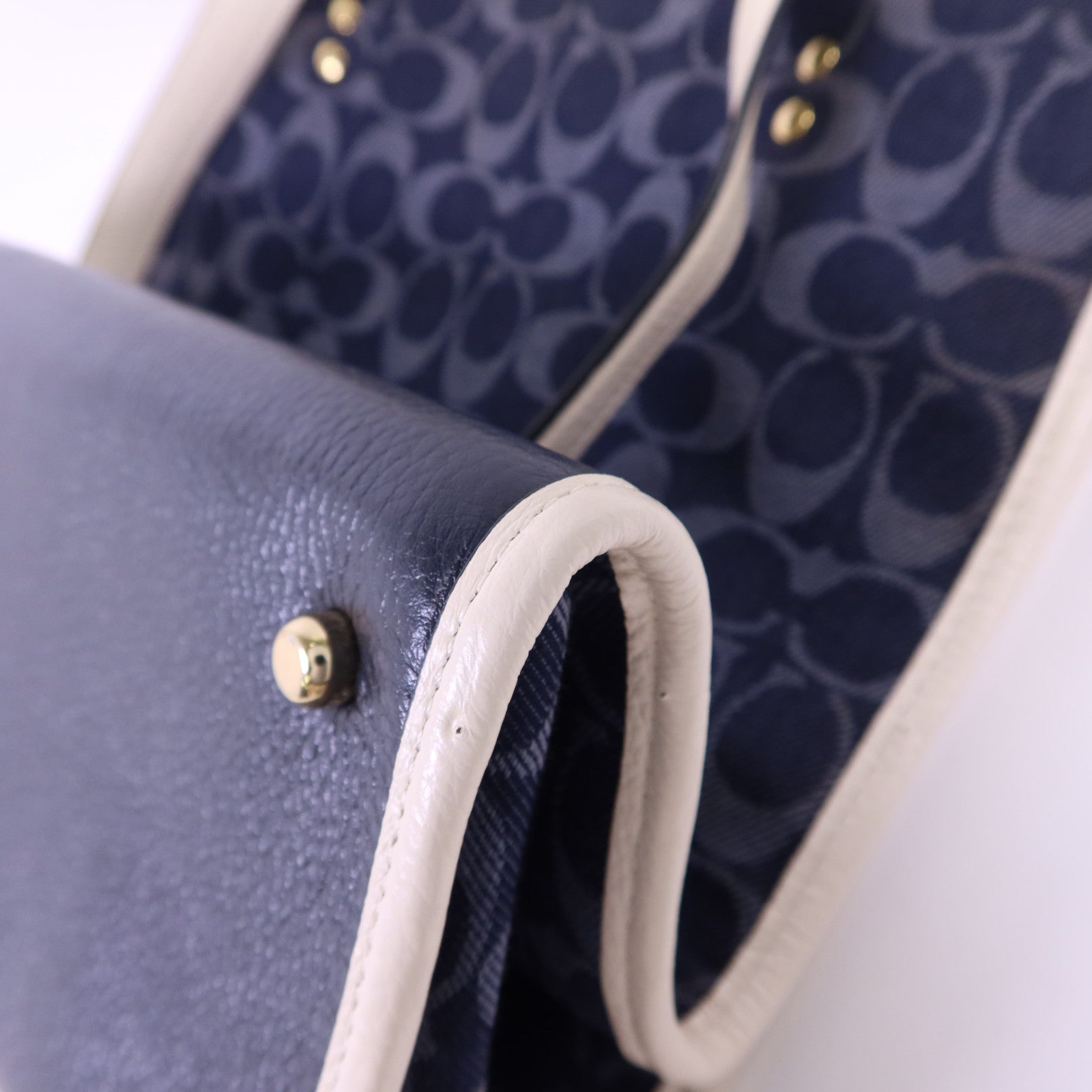 COACH 帆布Dempsey Tote Bag金扣手挽袋