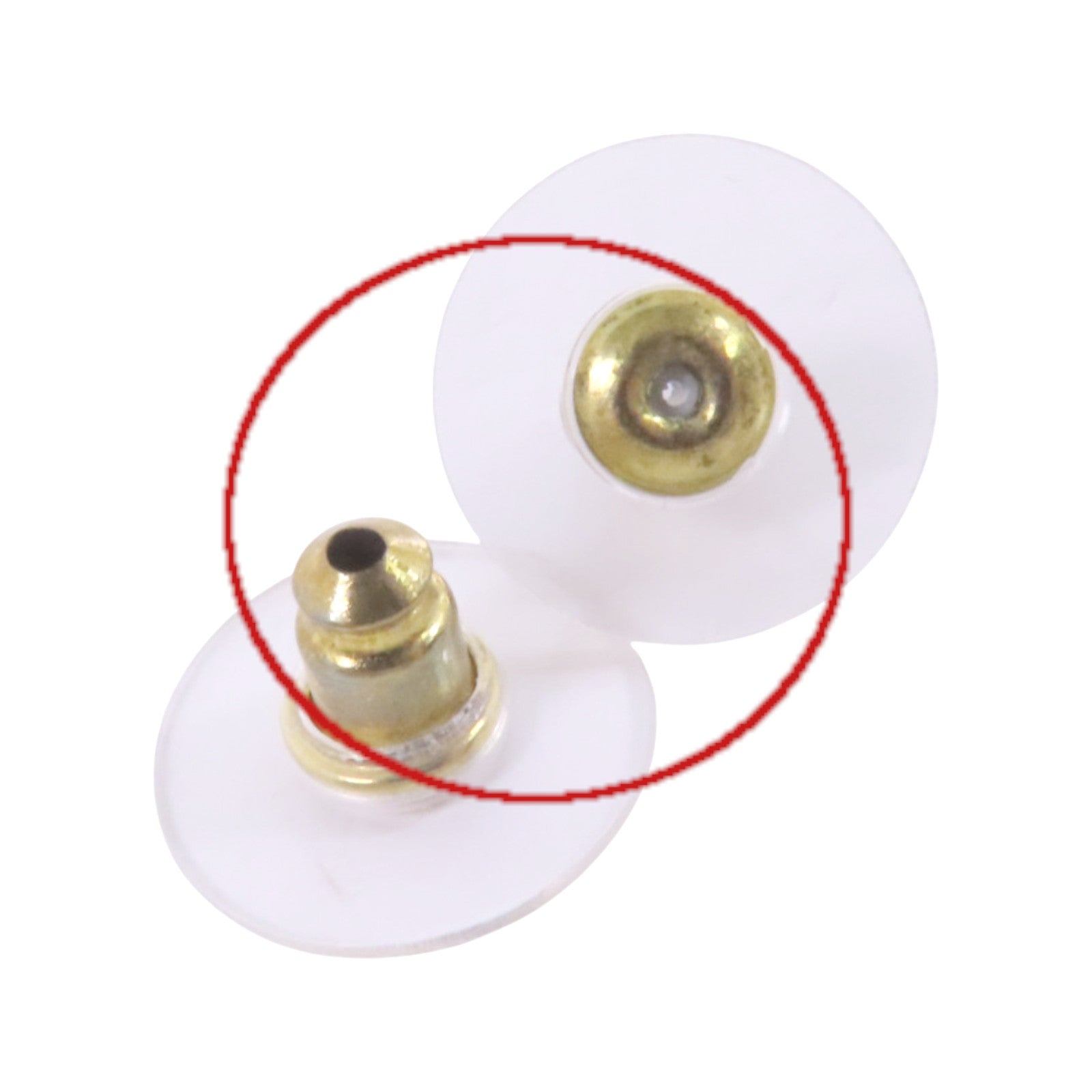 CHANEL 金屬/PVC Earrings金扣耳環