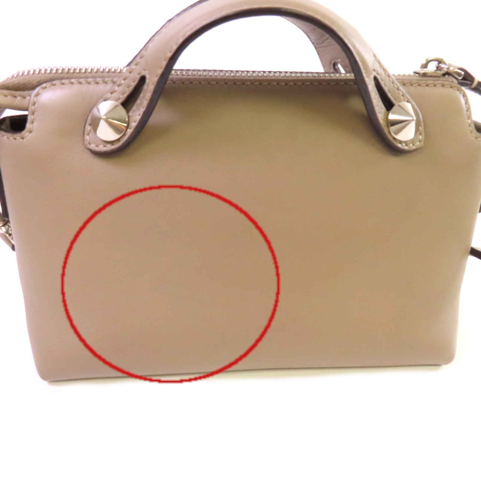 FENDI 牛皮皮革By The Way Mini 2Way Shoulder Bag銀扣手挽肩背兩用袋灰色