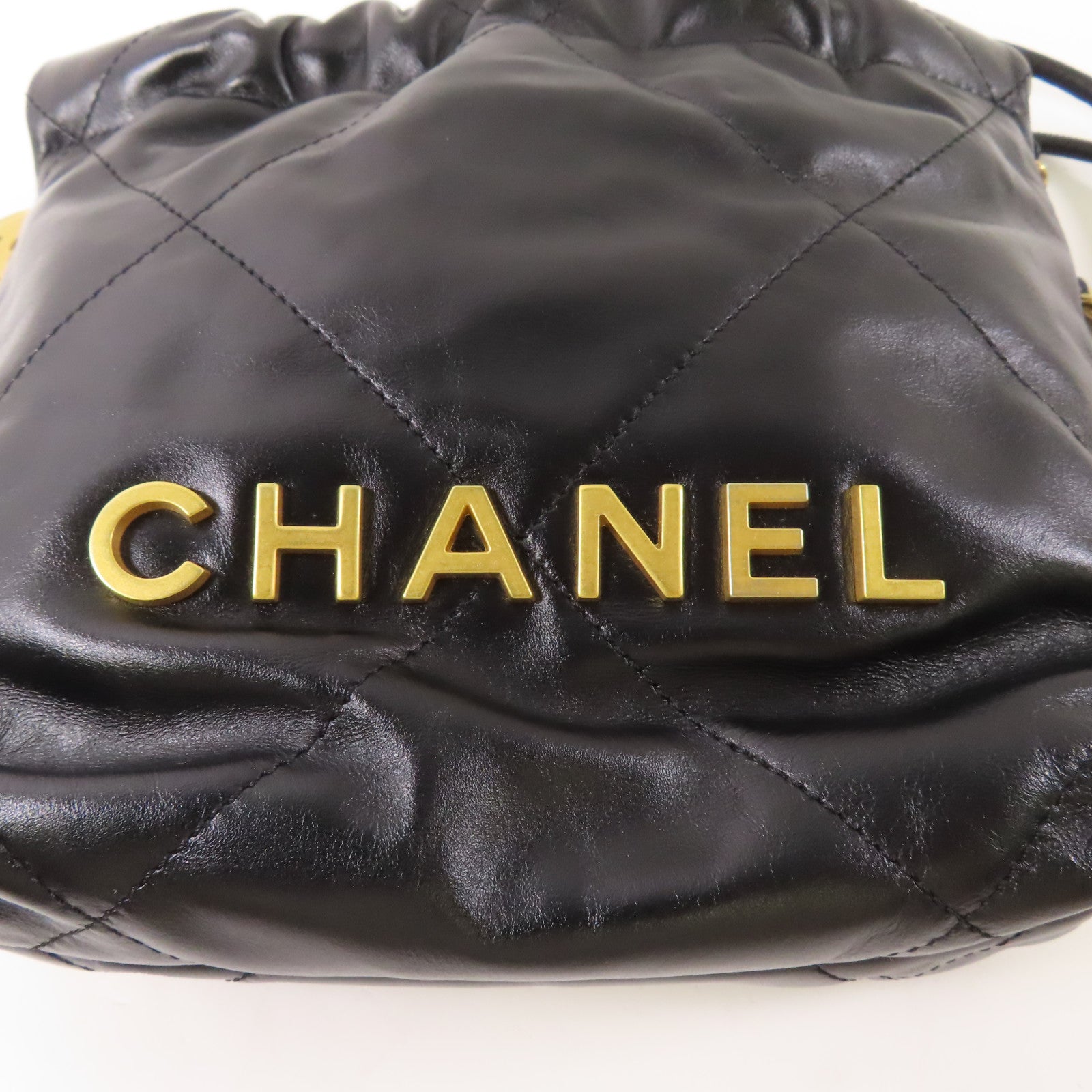 CHANEL 牛皮皮革C22 Mini金扣鏈帶肩背袋