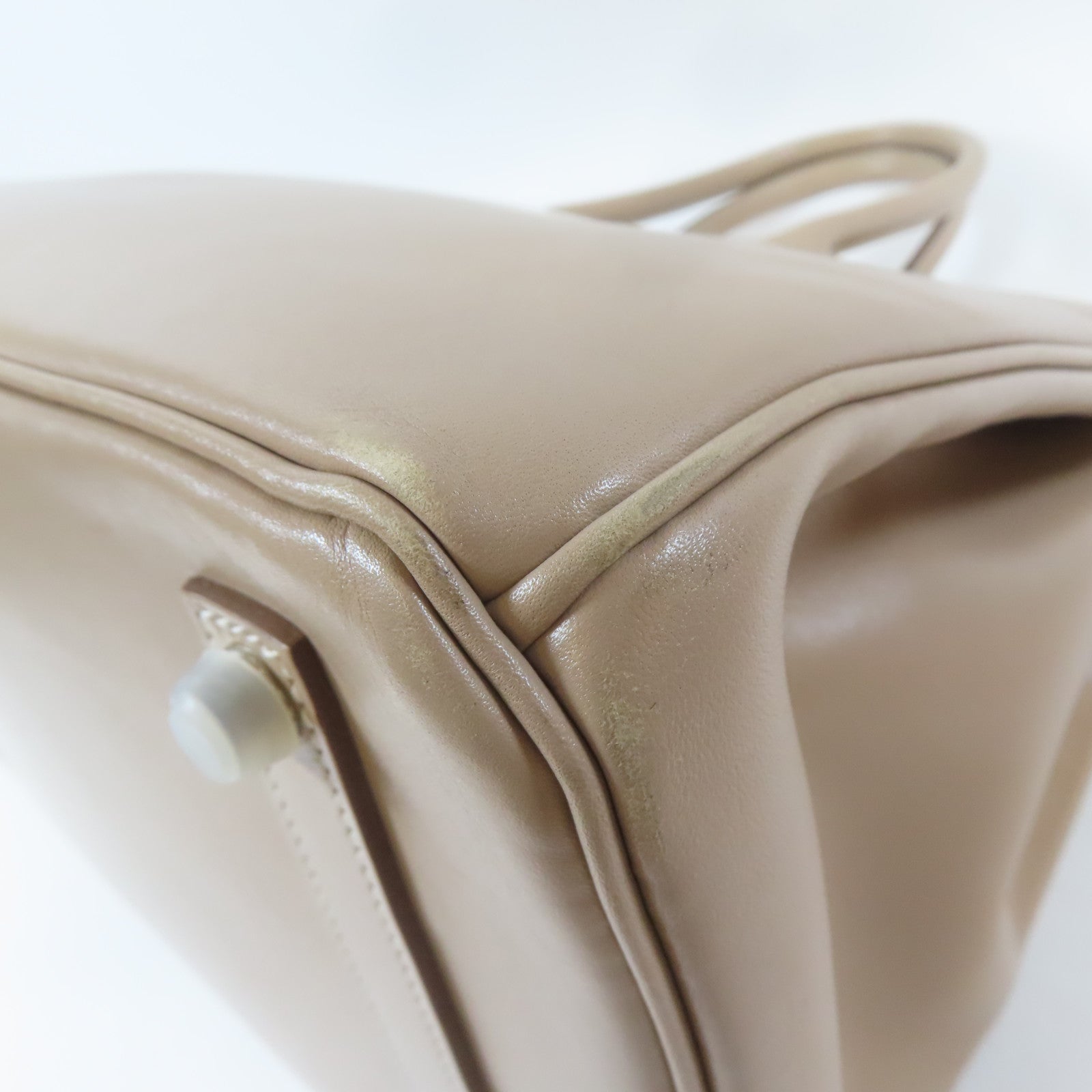 HERMES Swift皮革Birkin 35銀扣手挽袋米色