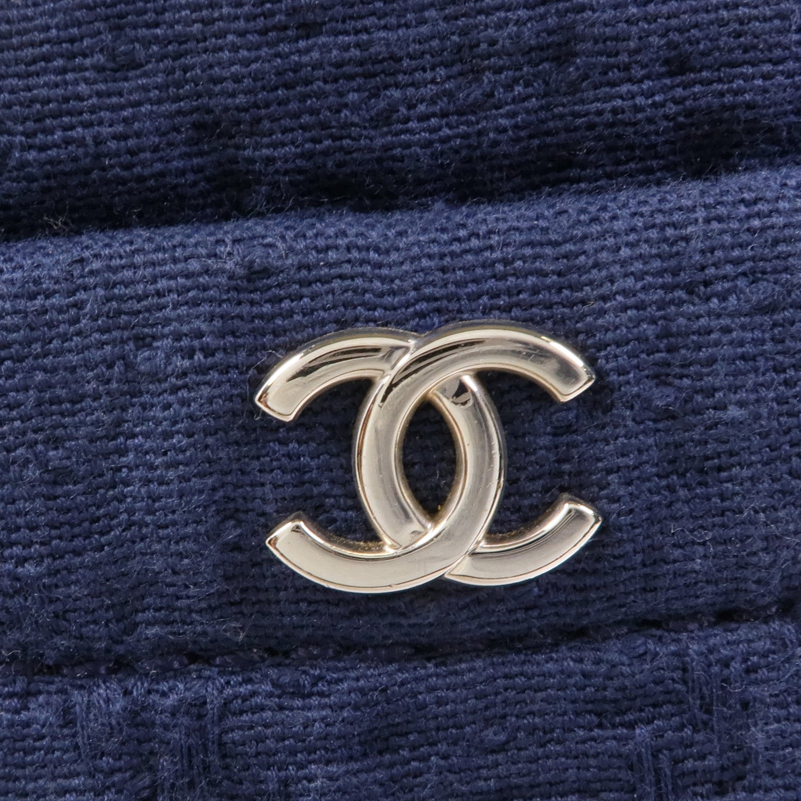 CHANEL 帆布Chain Shoulder銀扣鏈帶肩背袋