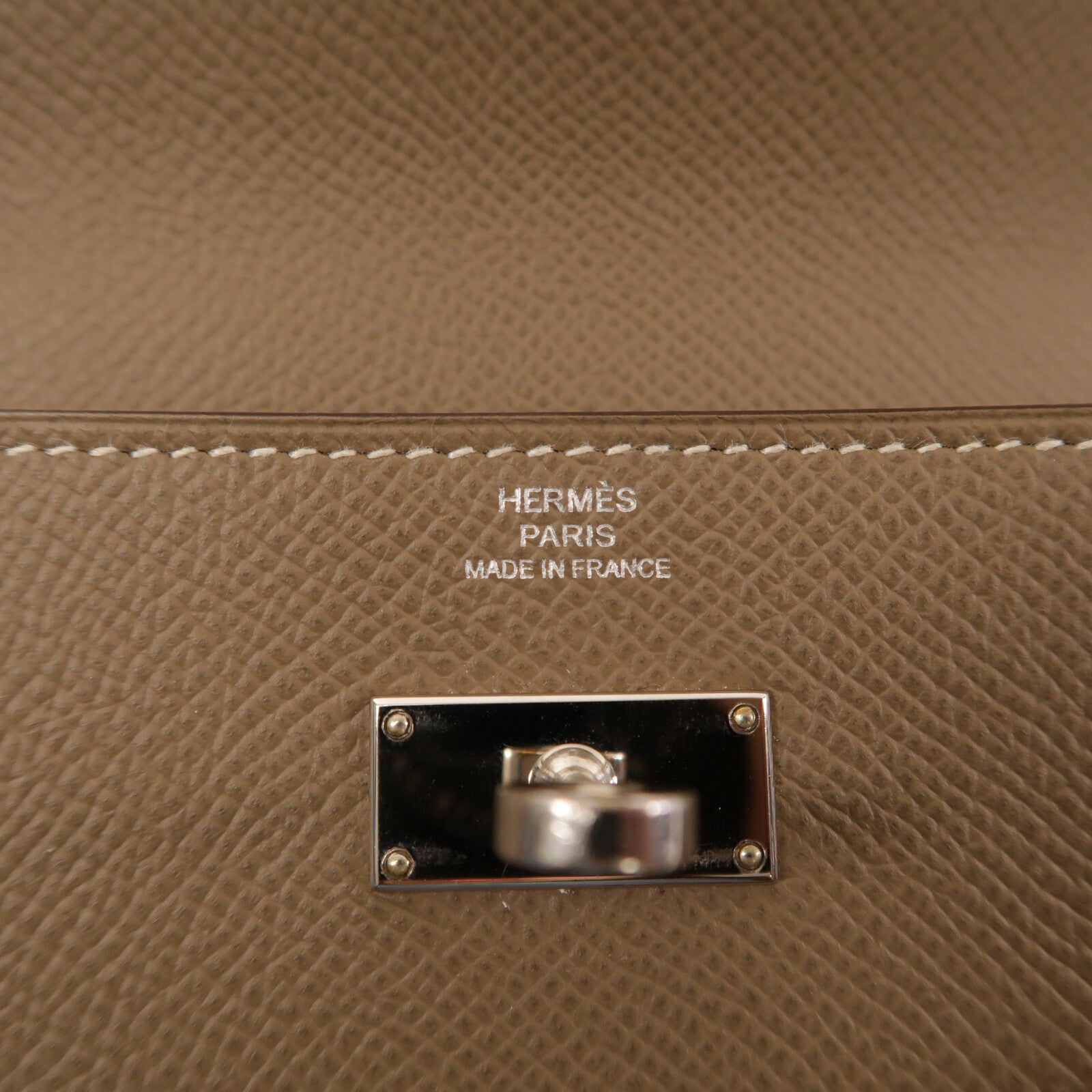 HERMES Epsom皮革Kelly Long Wallet長錢包Etoupe