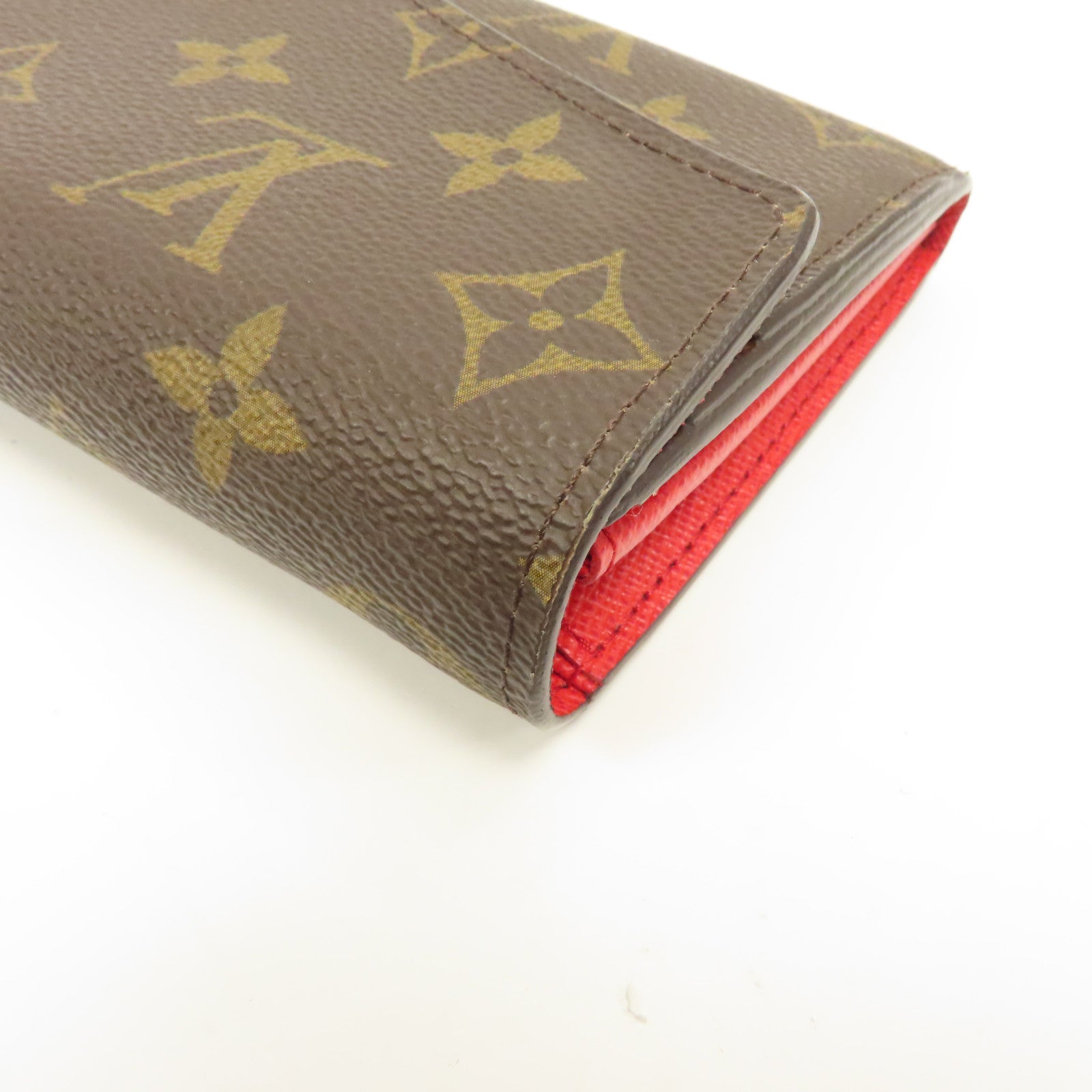 LOUIS VUITTON Monogram Sarah Long Wallet金扣長錢包棕色/紅色