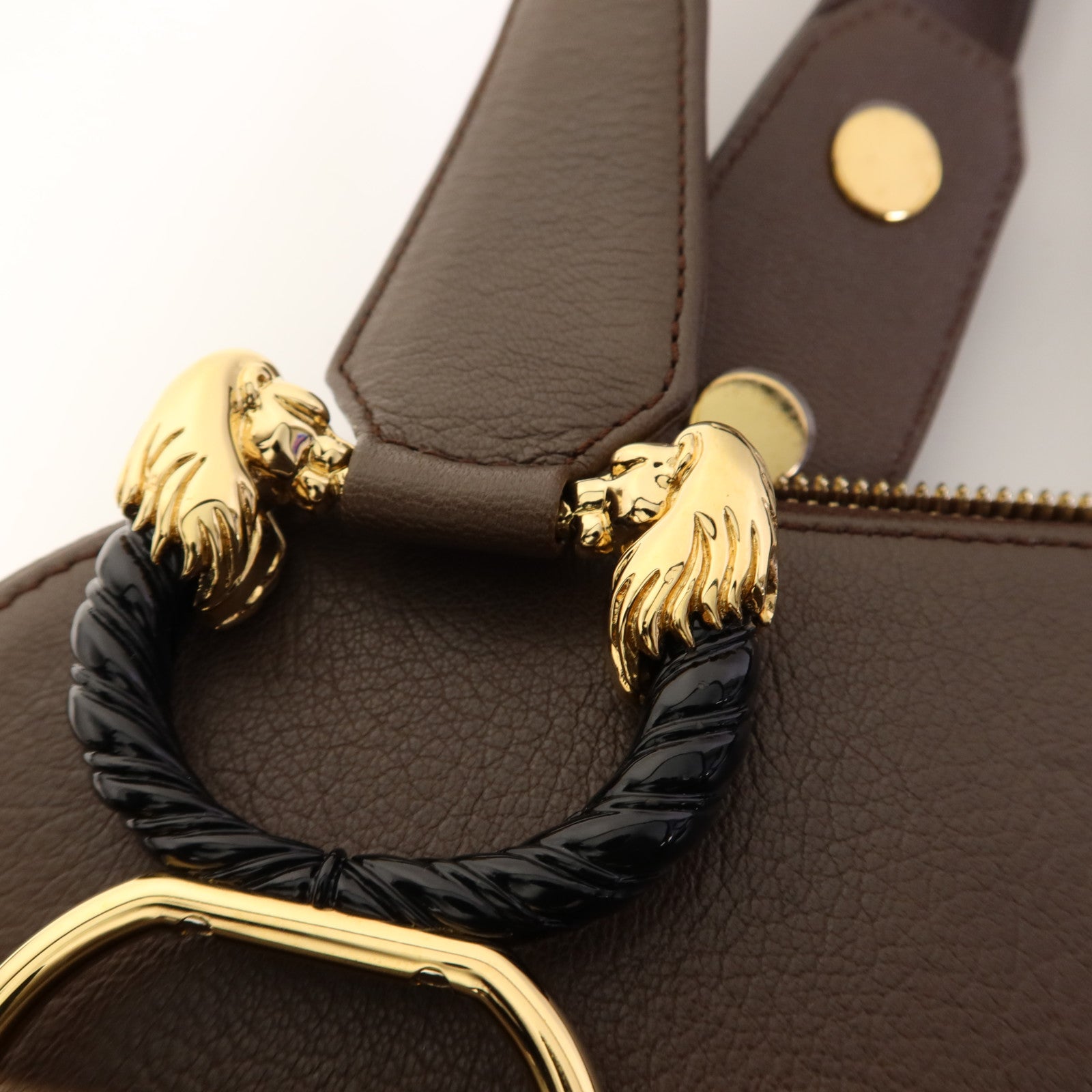 BVLGARI 牛皮皮革2 Way Shoulder Bag金扣手挽肩背兩用袋