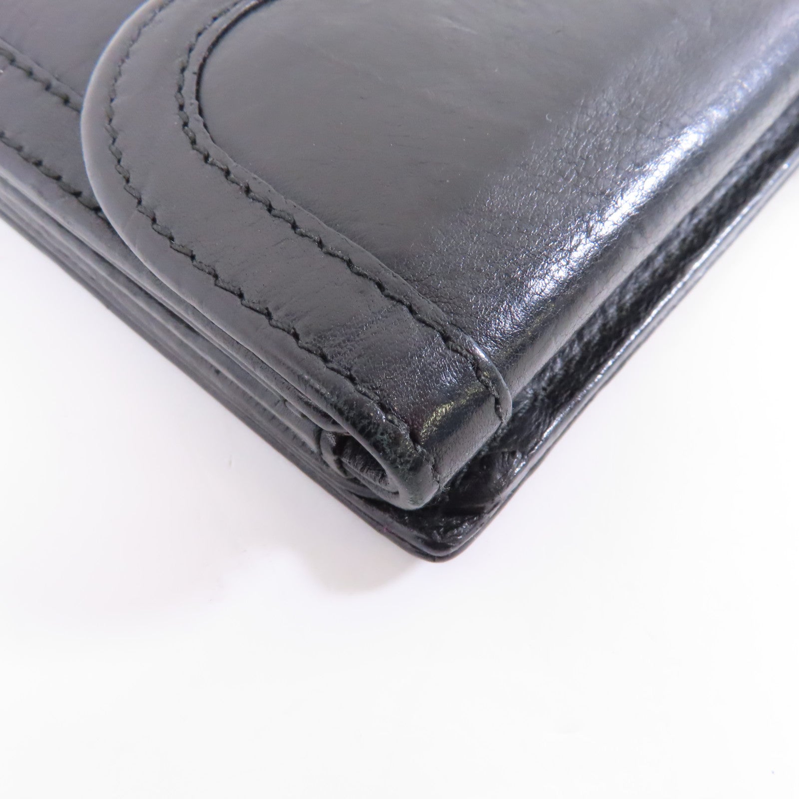 Dior 牛皮皮革Long Wallet銀扣長錢包黑色