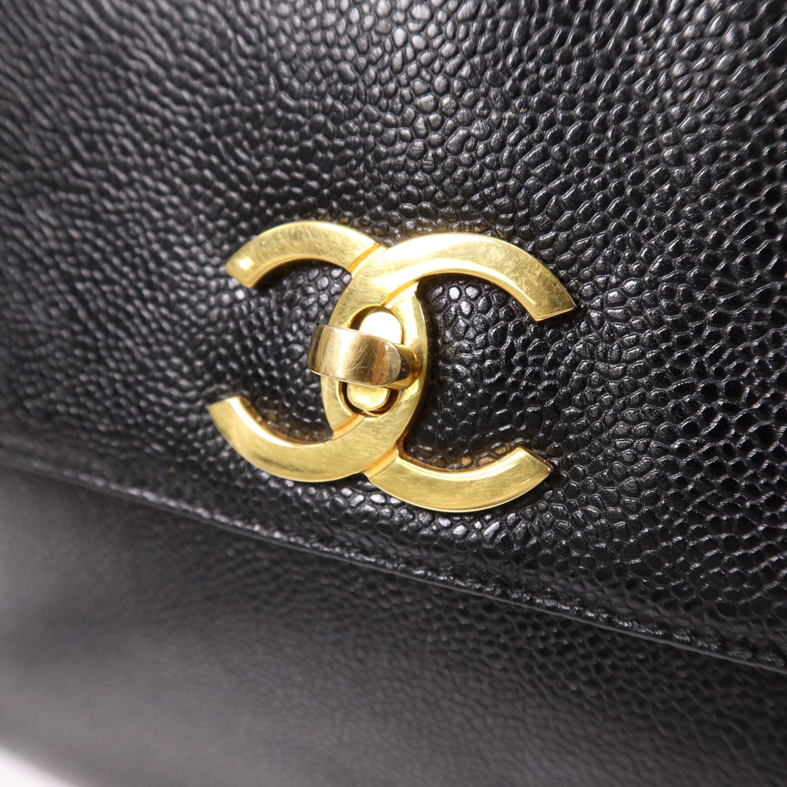 CHANEL 牛皮皮革Vintage Shoulder Tote金扣鏈帶肩背袋