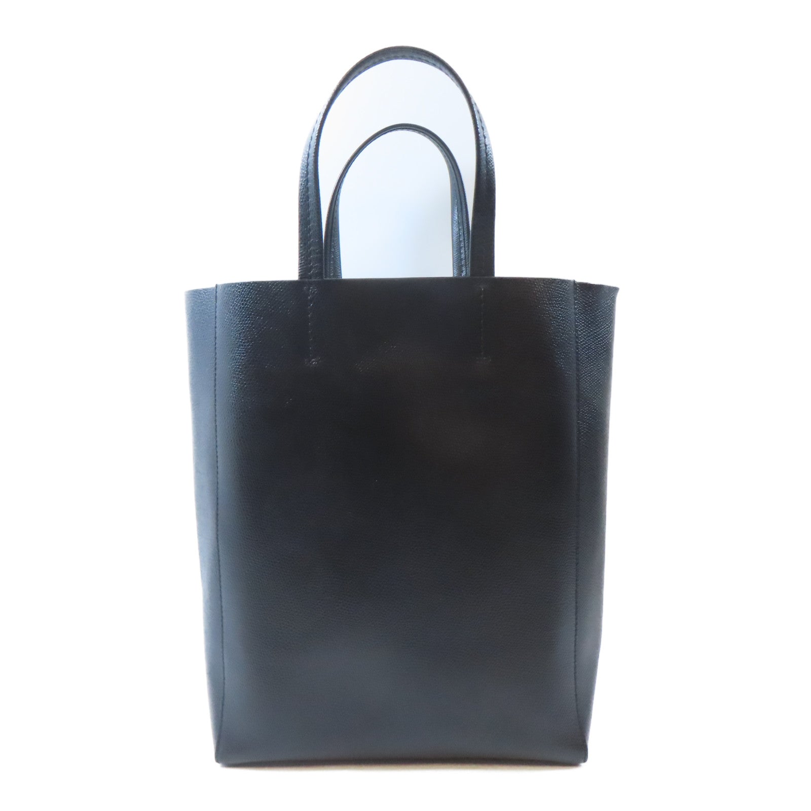 CELINE 牛皮皮革Handbag銀扣手挽袋黑色