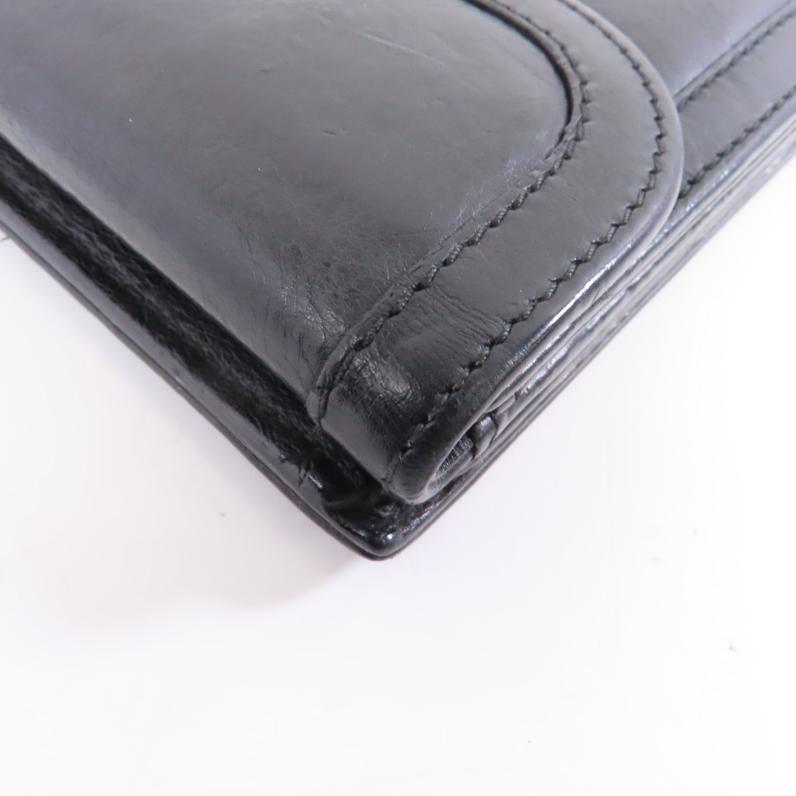 Dior 牛皮皮革Long Wallet銀扣長錢包黑色