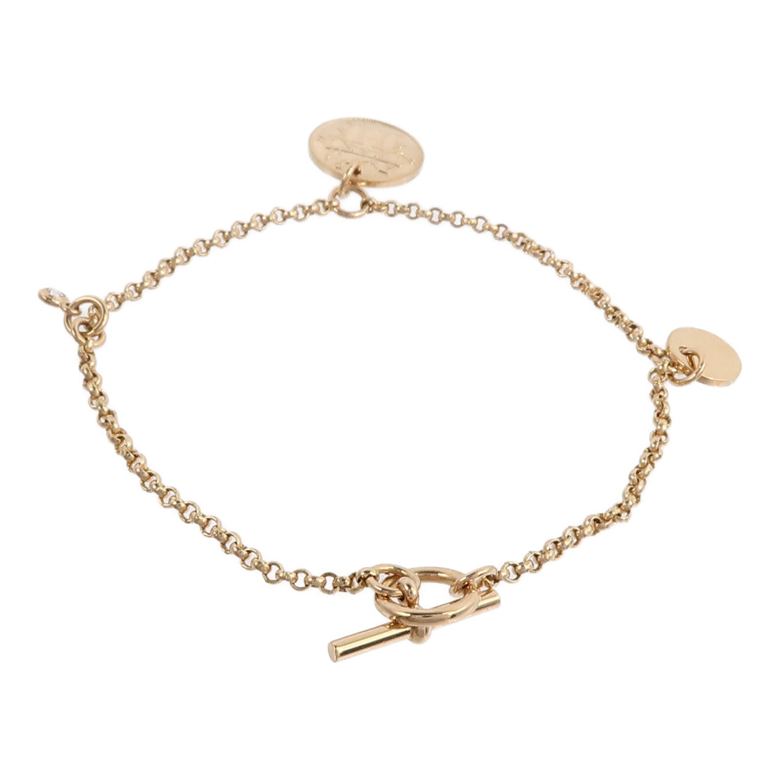 HERMES 18K玫瑰金Ex-Libris Bracelet鑽石手鏈