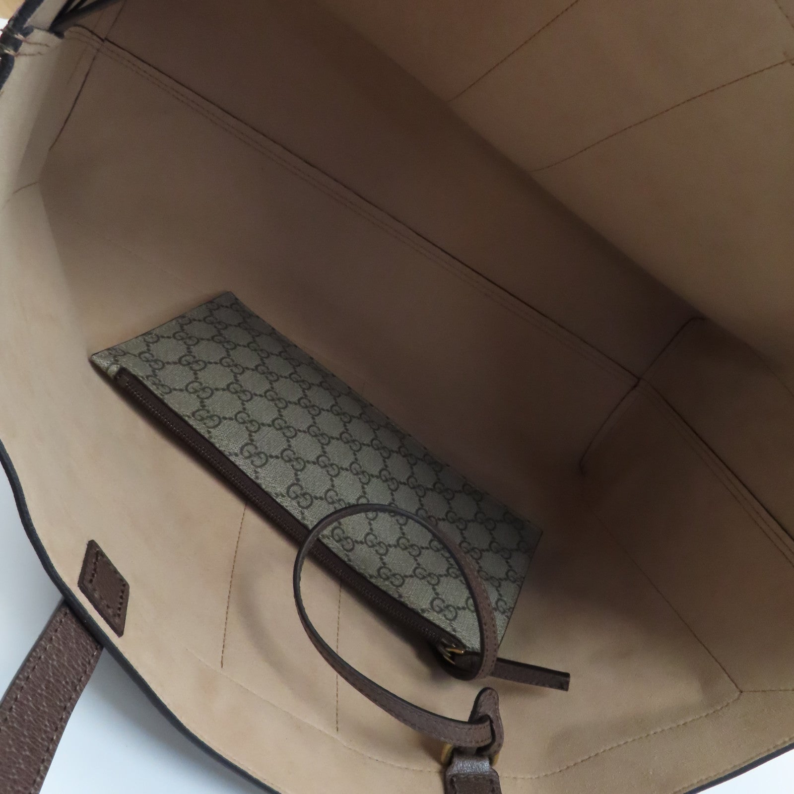 GUCCI 塗層帆布Tote Bag金釦手挽袋啡色