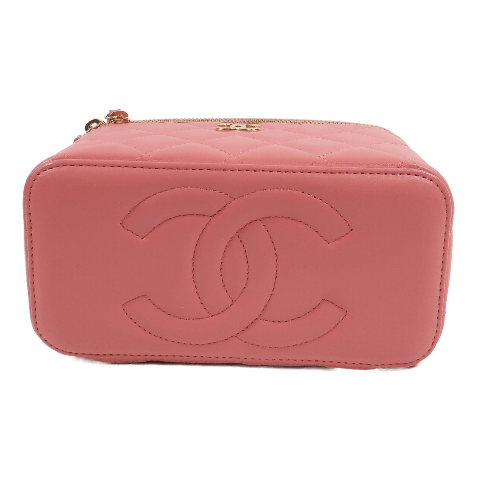 CHANEL 羊皮皮革Handle Vanity Case鏈帶手挽肩背兩用袋