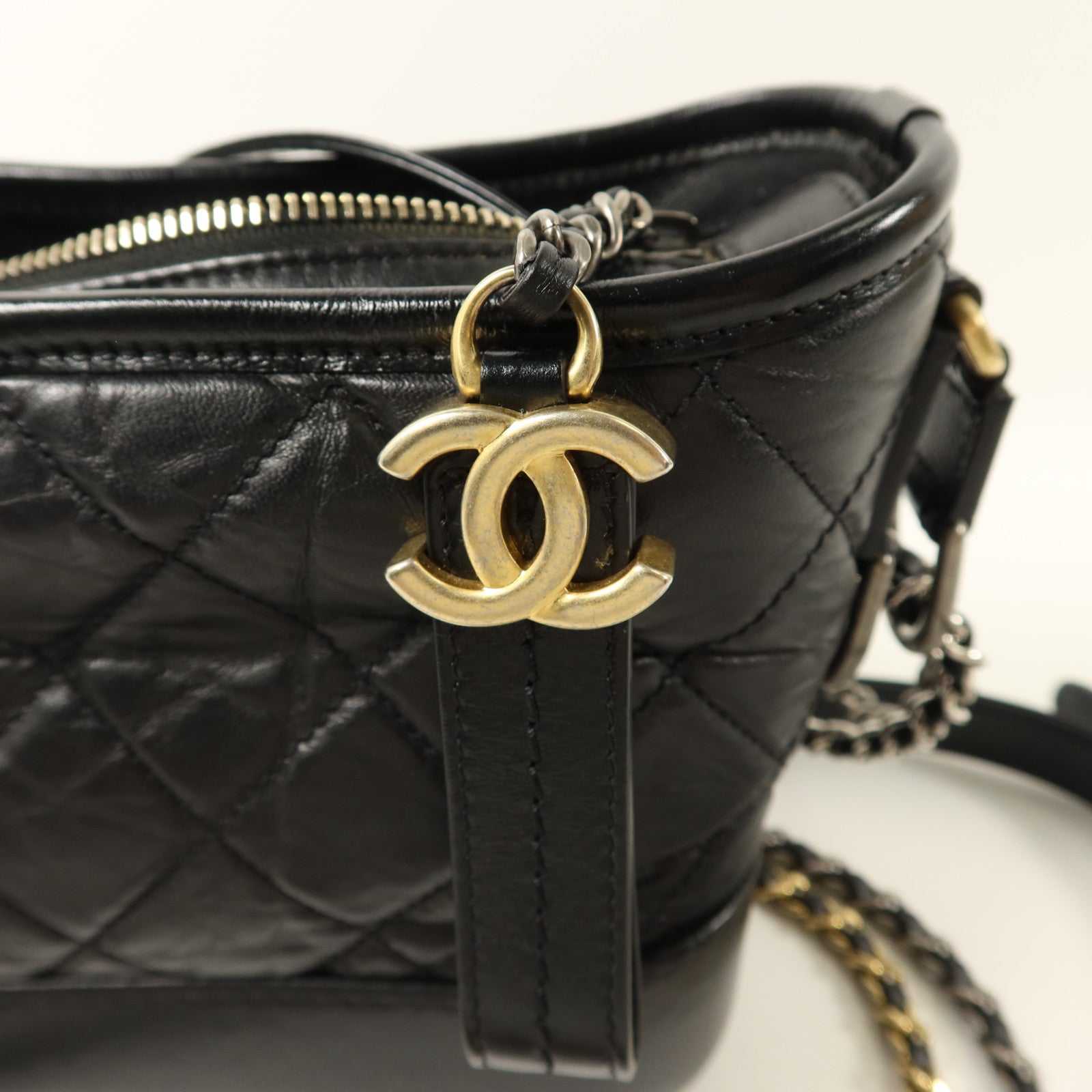 CHANEL 牛皮皮革Gabrielle Small鏈帶肩背袋
