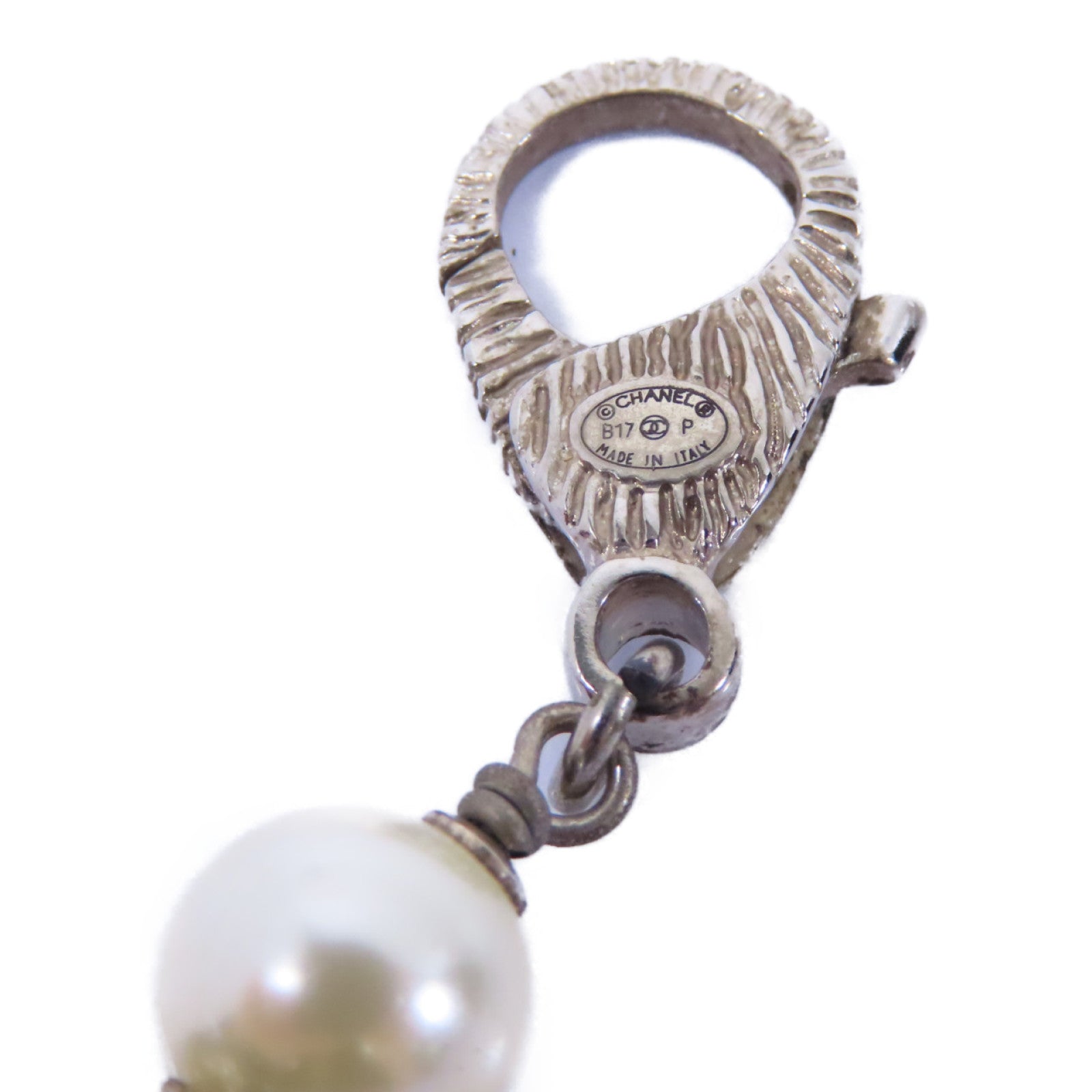 CHANEL 金屬Necklace銀扣項鍊銀色/黑色/白色