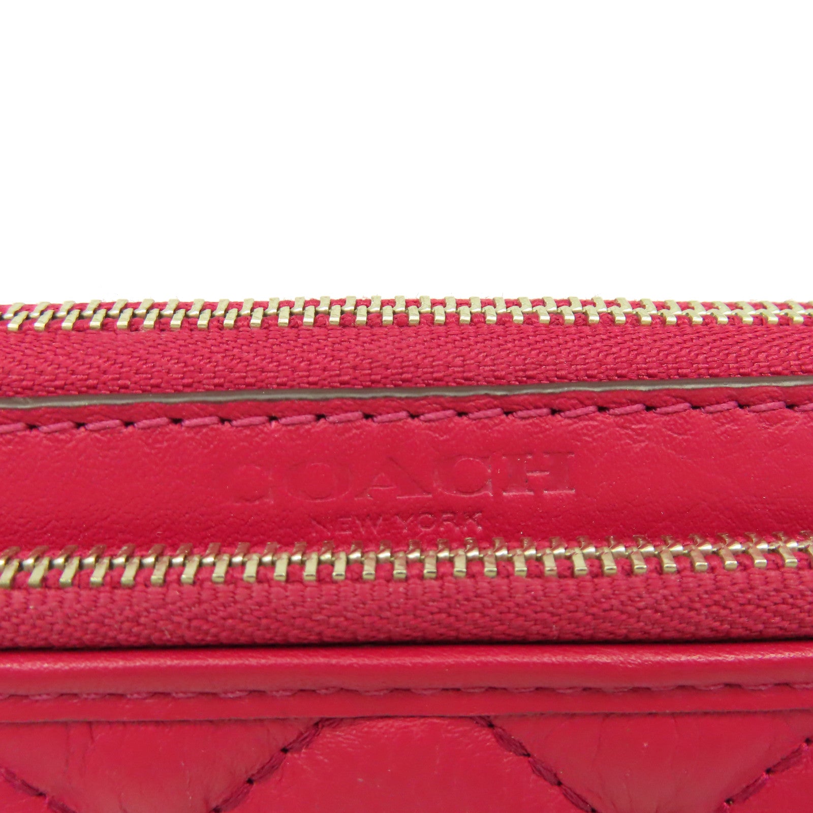 COACH 【激減優惠】牛皮皮革Zipper Long Wallet拉鏈長錢包酒紅色