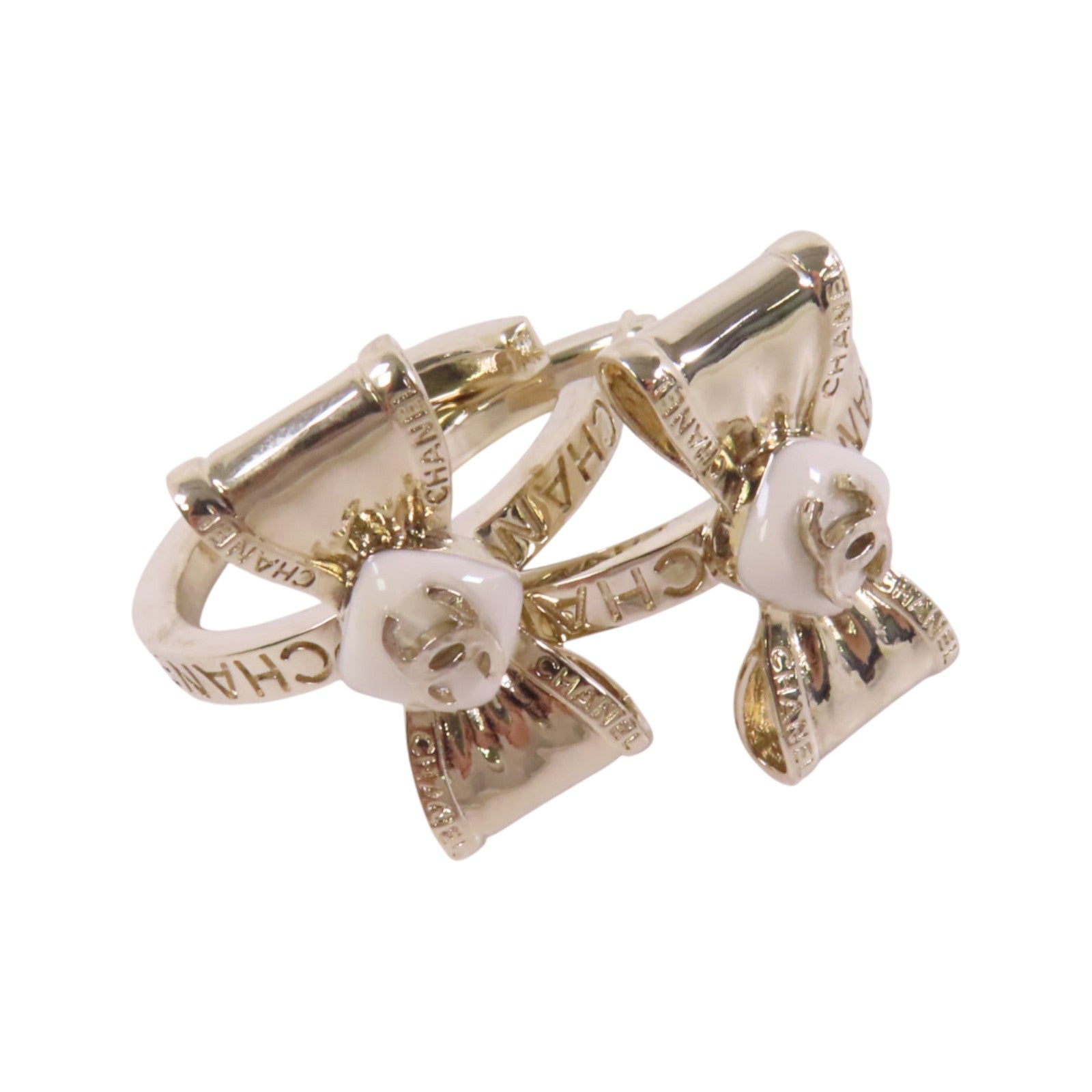 CHANEL 金屬/PVC Earrings金扣耳環