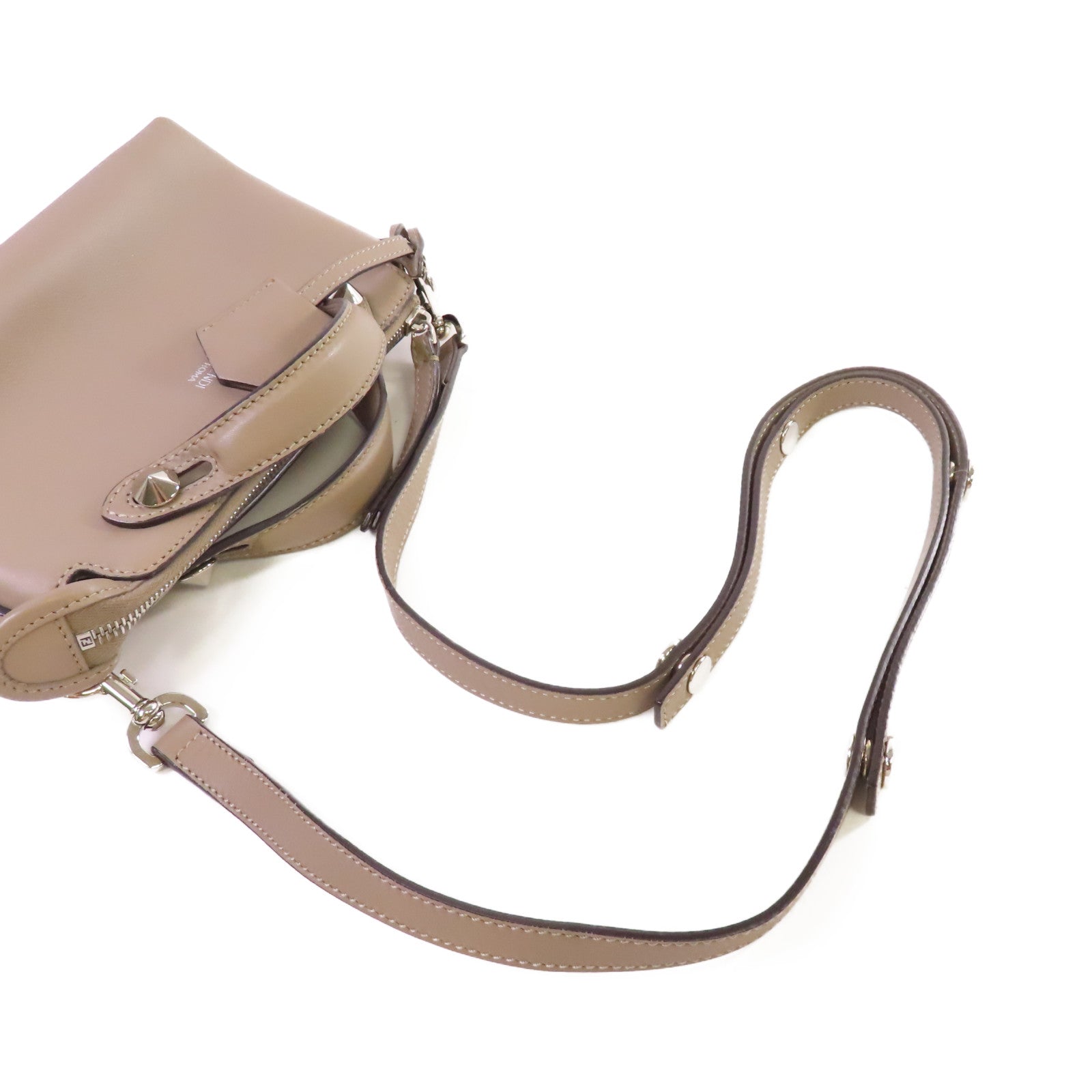 FENDI 牛皮皮革By The Way Mini 2Way Shoulder Bag銀扣手挽肩背兩用袋灰色
