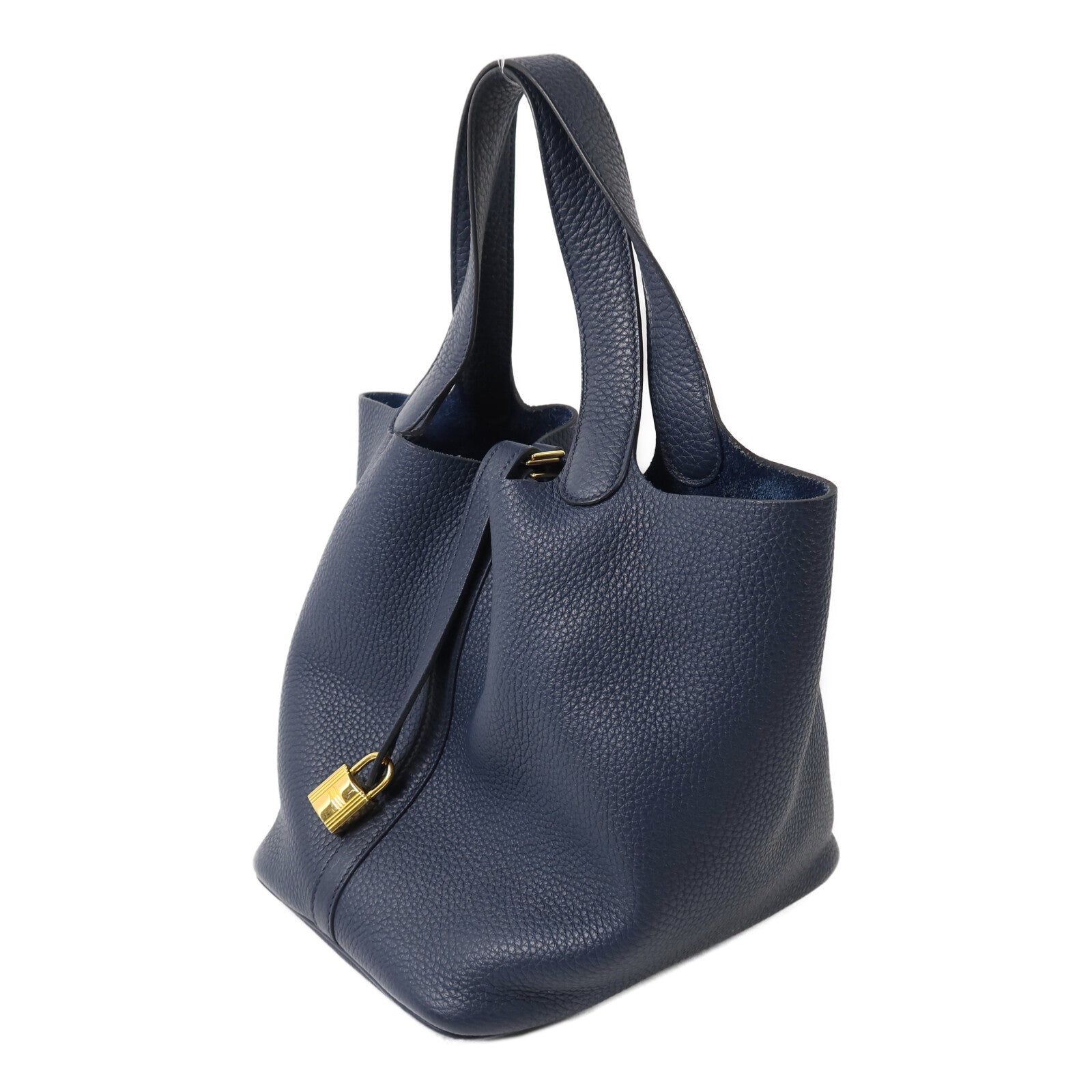 HERMES Clemence皮革 Picotin MM手挽袋Bleu De Prusse