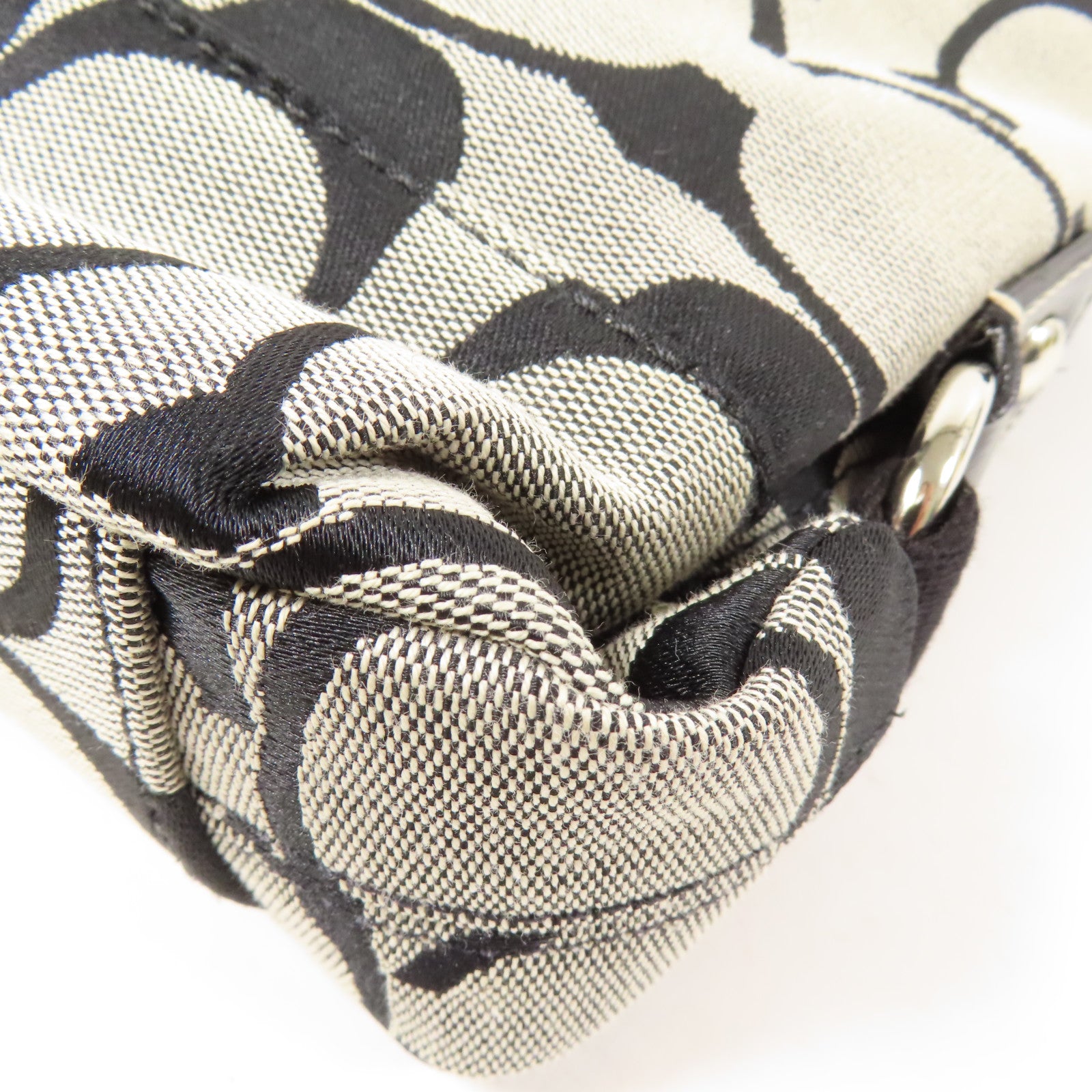 COACH 帆布Shoulder Bag銀扣肩背袋