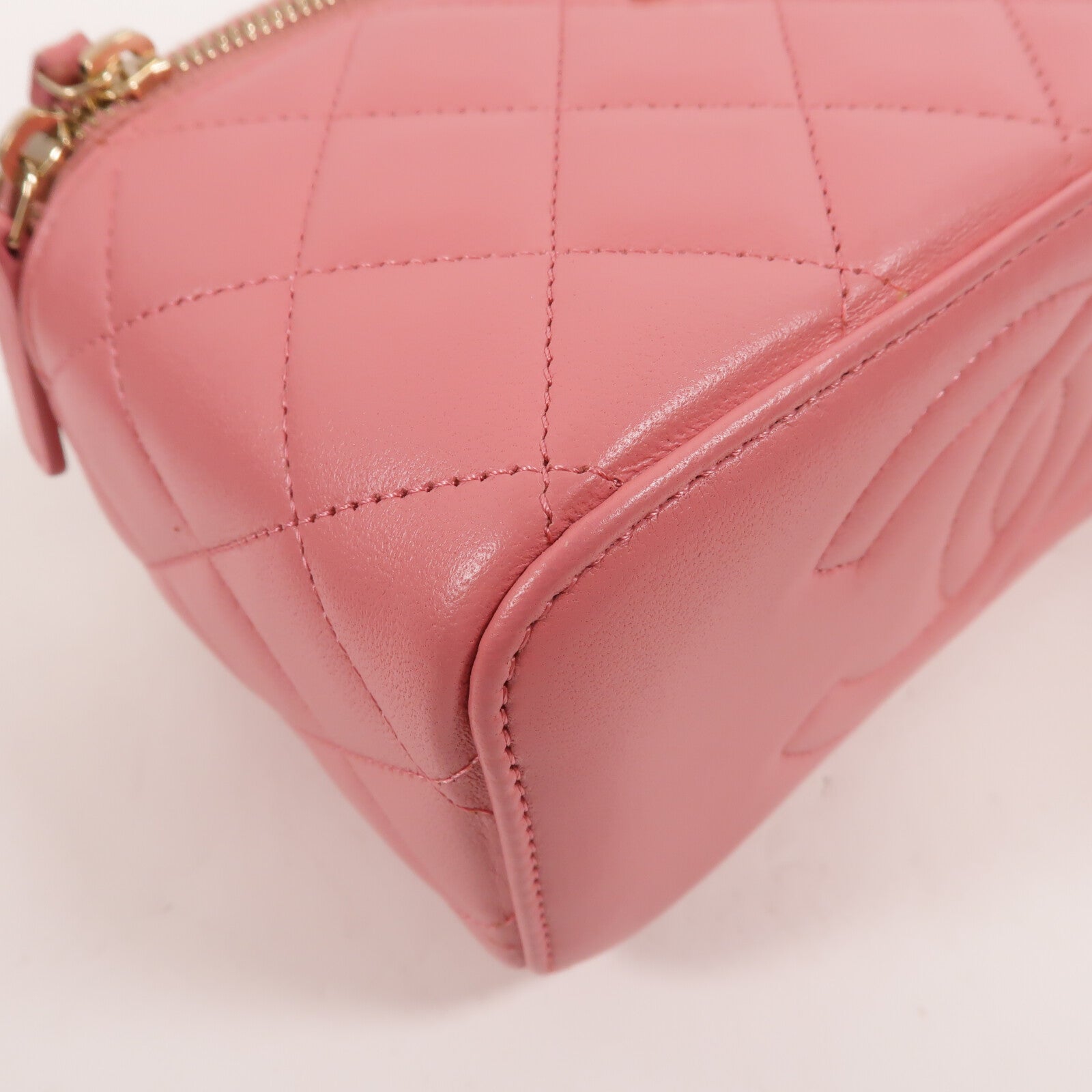 CHANEL 羊皮皮革Handle Vanity Case鏈帶手挽肩背兩用袋