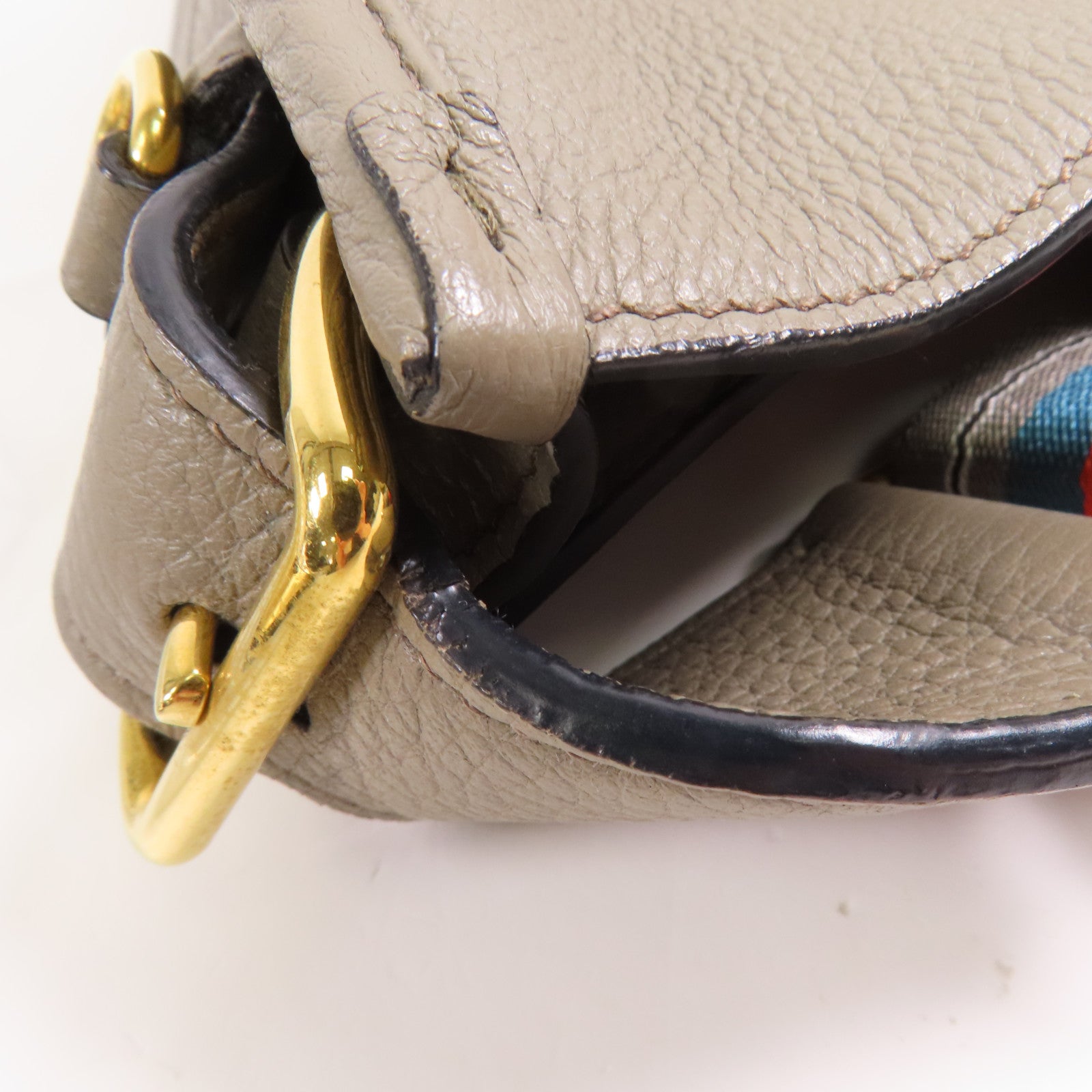 PRADA 牛皮皮革Shoulder Bag銀扣肩背袋