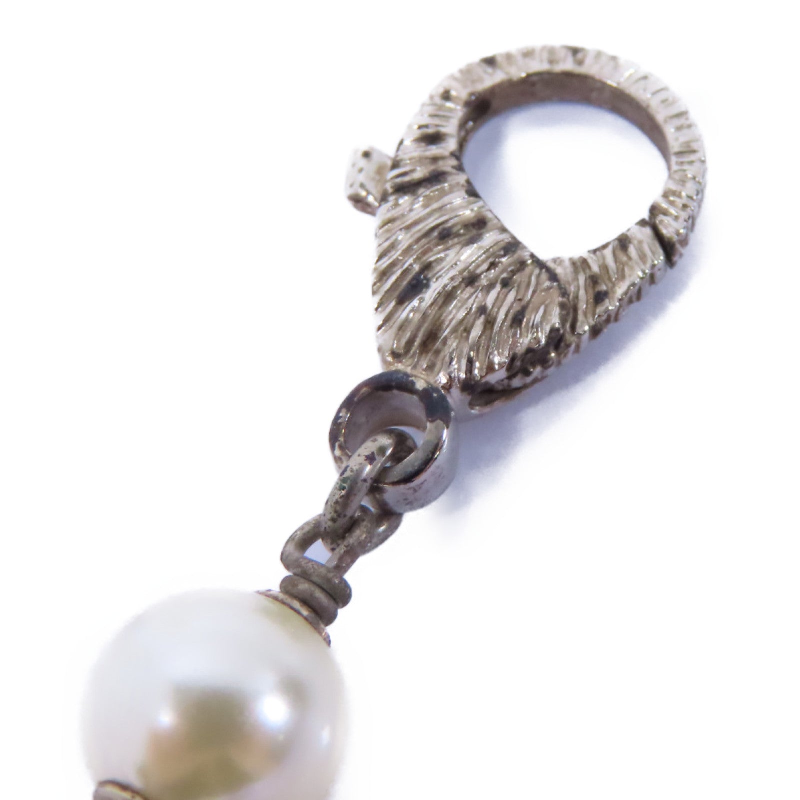 CHANEL 金屬Necklace銀扣項鍊銀色/黑色/白色