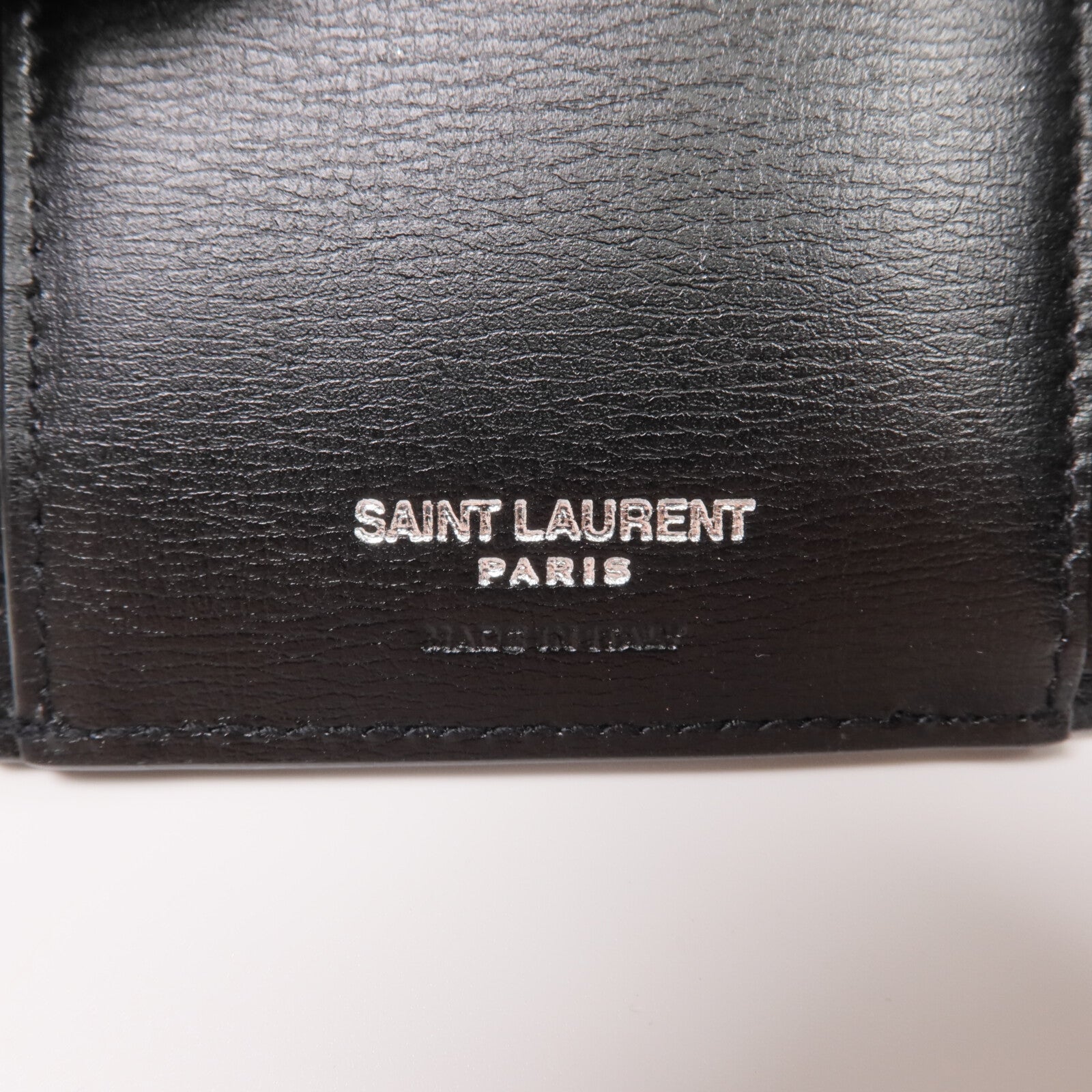 SAINT LAURENT 牛皮皮革Bi-fold Wallet銀扣錢包