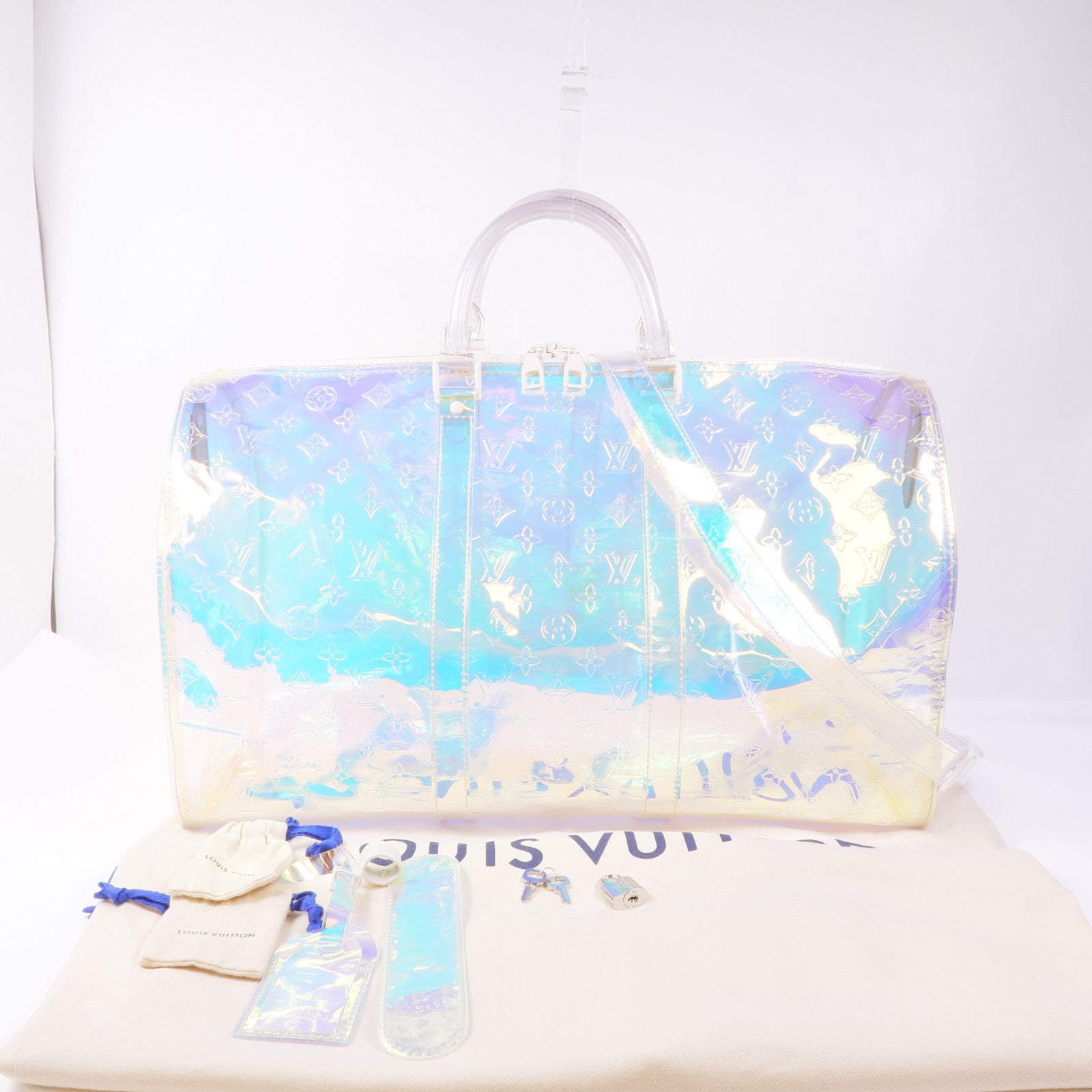 LOUIS VUITTON 【激減優惠】Monogram Prism Keepall Bandouliere 50手挽肩背兩用袋