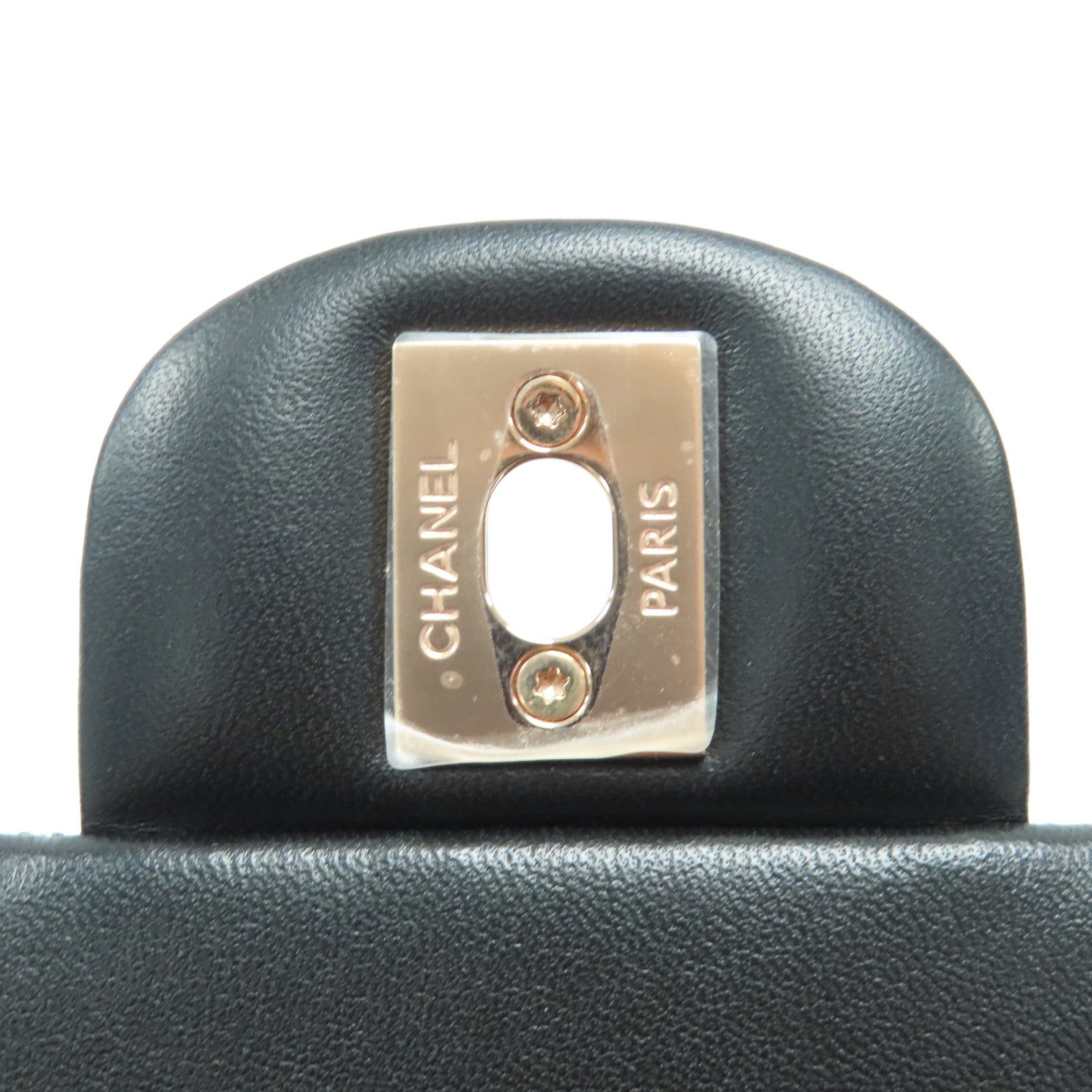 CHANEL 菱格羊皮皮革Classic Flap 25金扣鏈帶肩背袋黑色