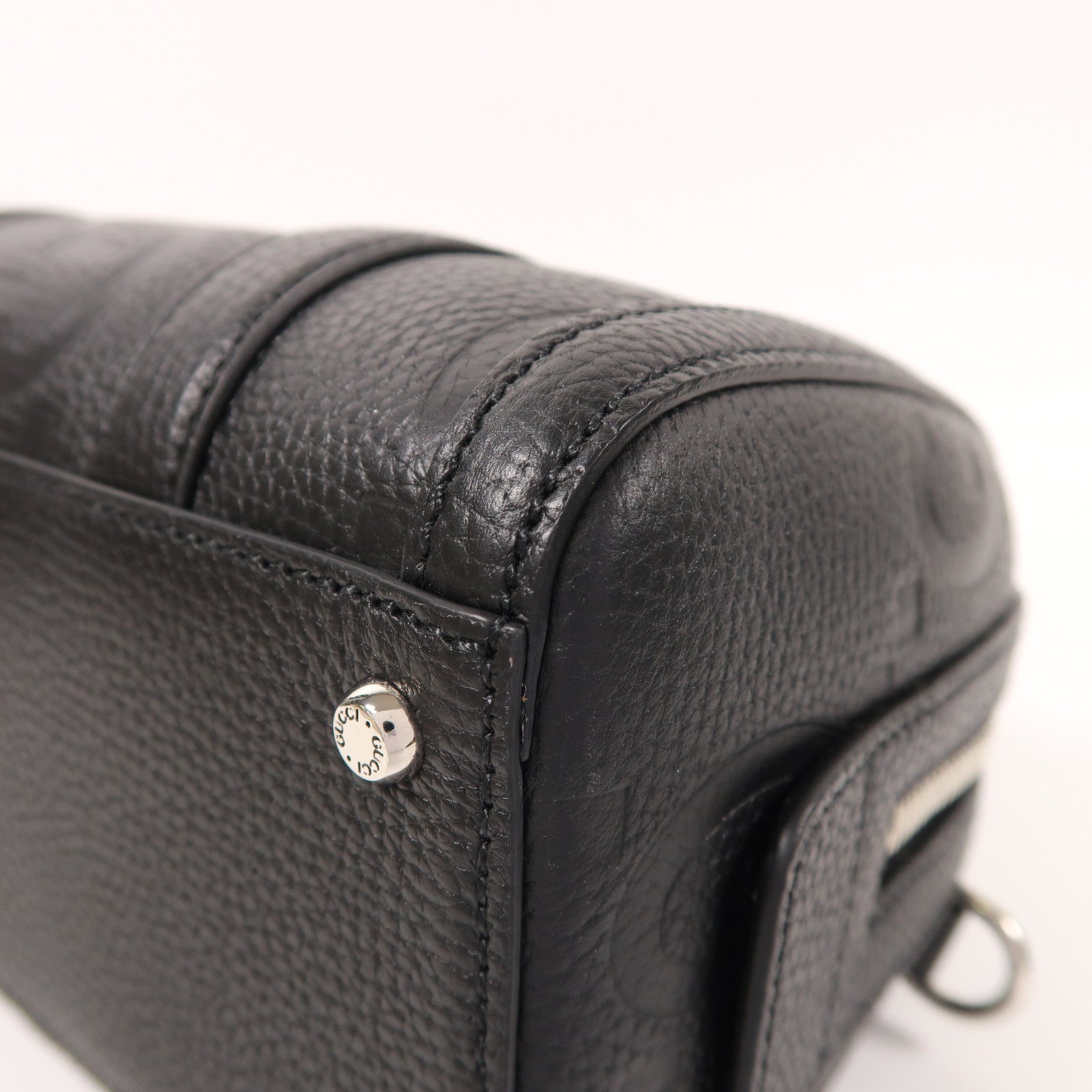 GUCCI GG SHW Jumbo GG 2 Way Shoulder Bag 725292 Calfskin Leather Black