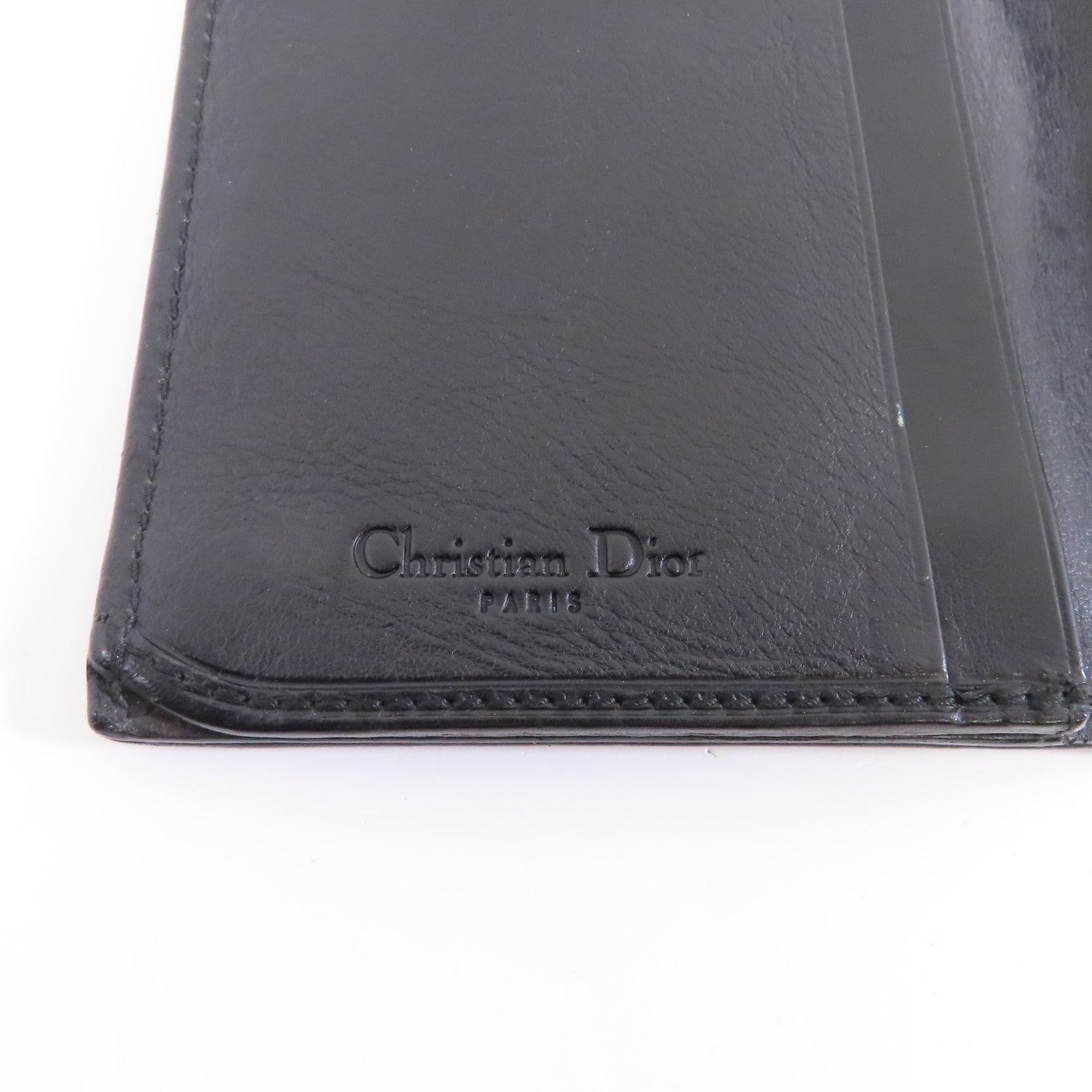 Dior 牛皮皮革Long Wallet銀扣長錢包黑色
