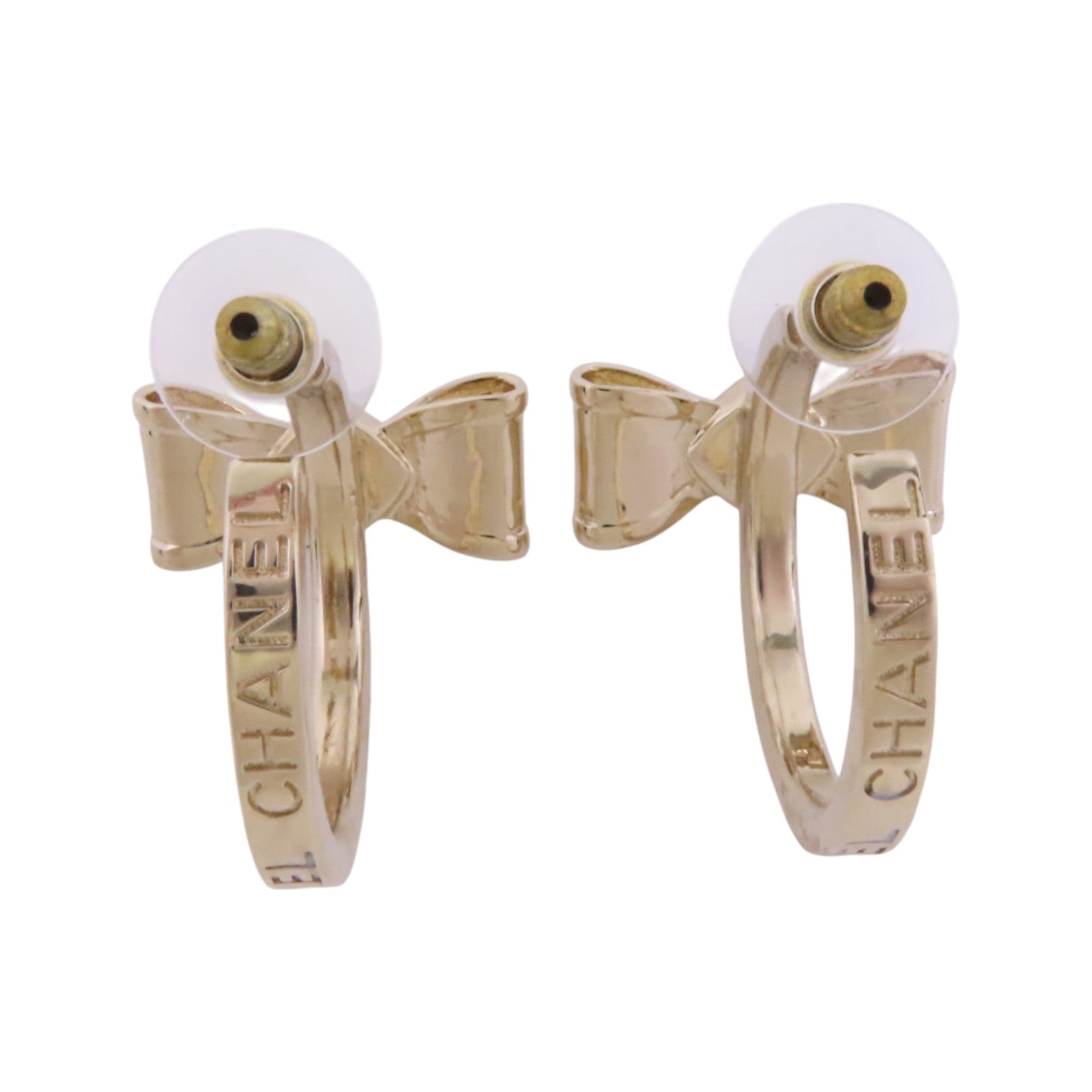 CHANEL 金屬/PVC Earrings金扣耳環