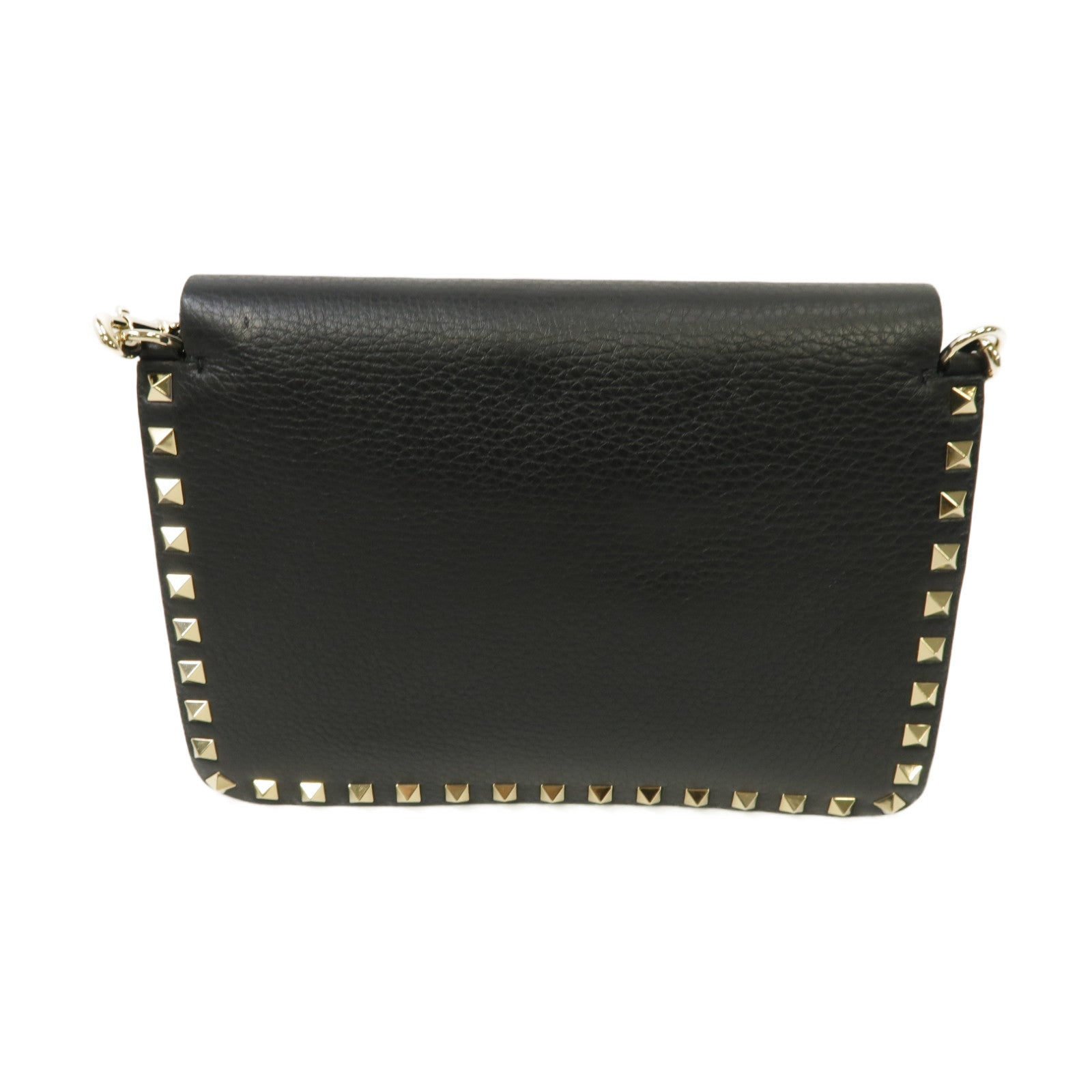 Valentino 牛皮皮革Garavani Rockstud金扣肩背袋黑色