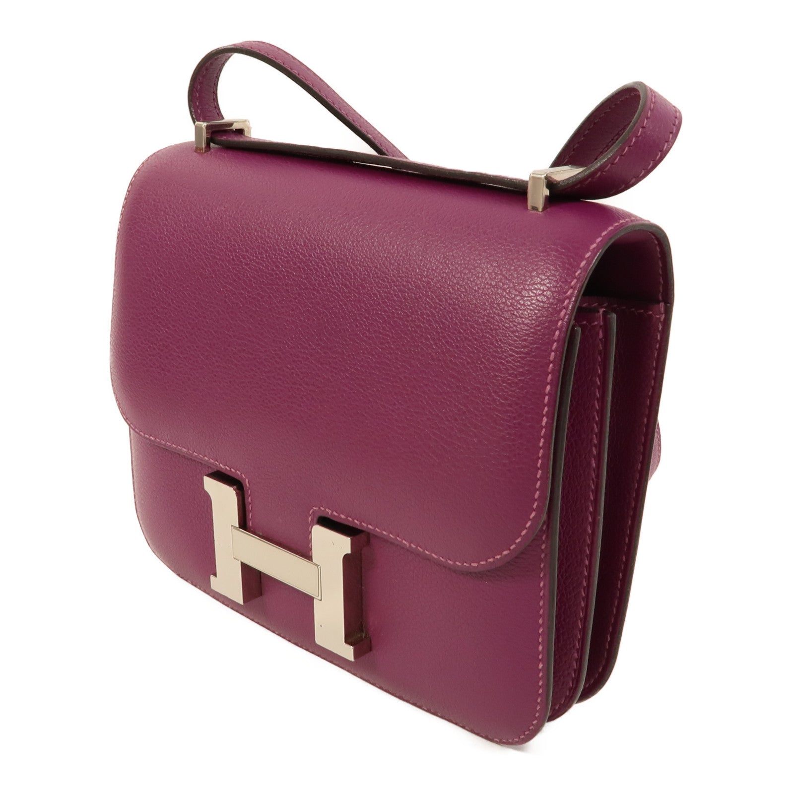 HERMES Evercolor皮革Constance Mini肩背袋Anemone