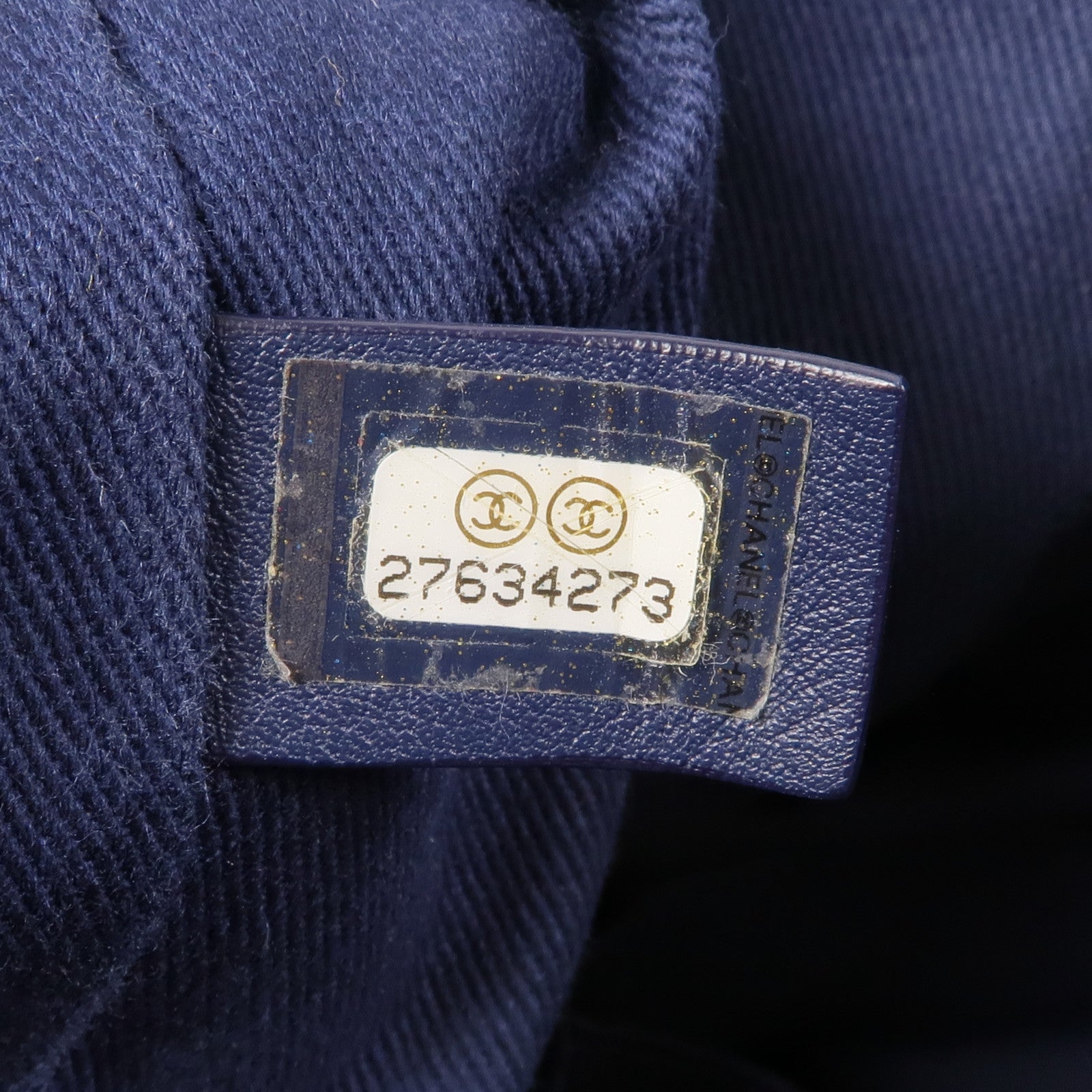 CHANEL 帆布Chain Shoulder銀扣鏈帶肩背袋