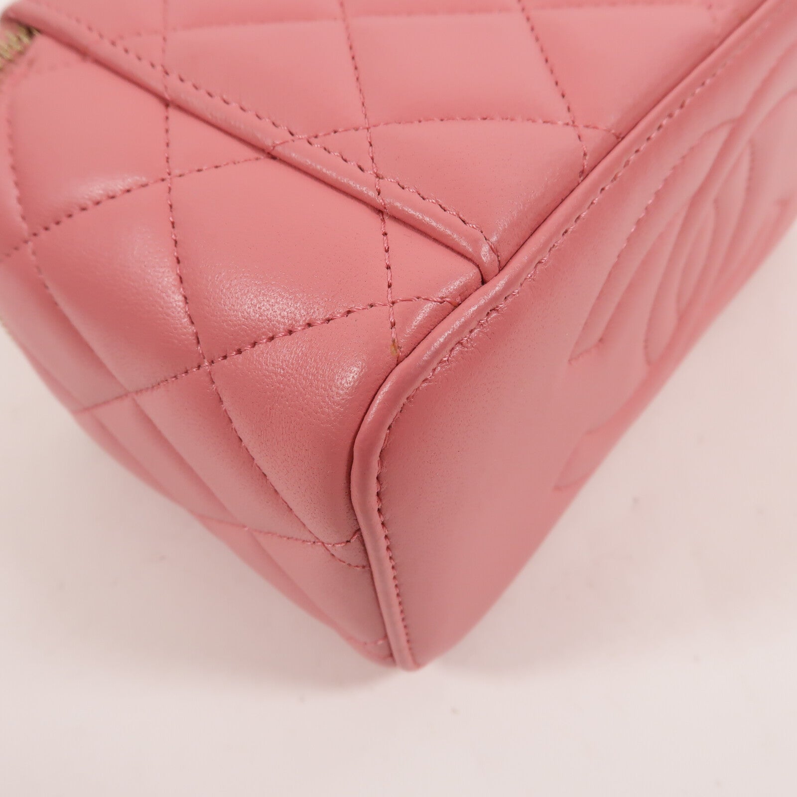 CHANEL 羊皮皮革Handle Vanity Case鏈帶手挽肩背兩用袋