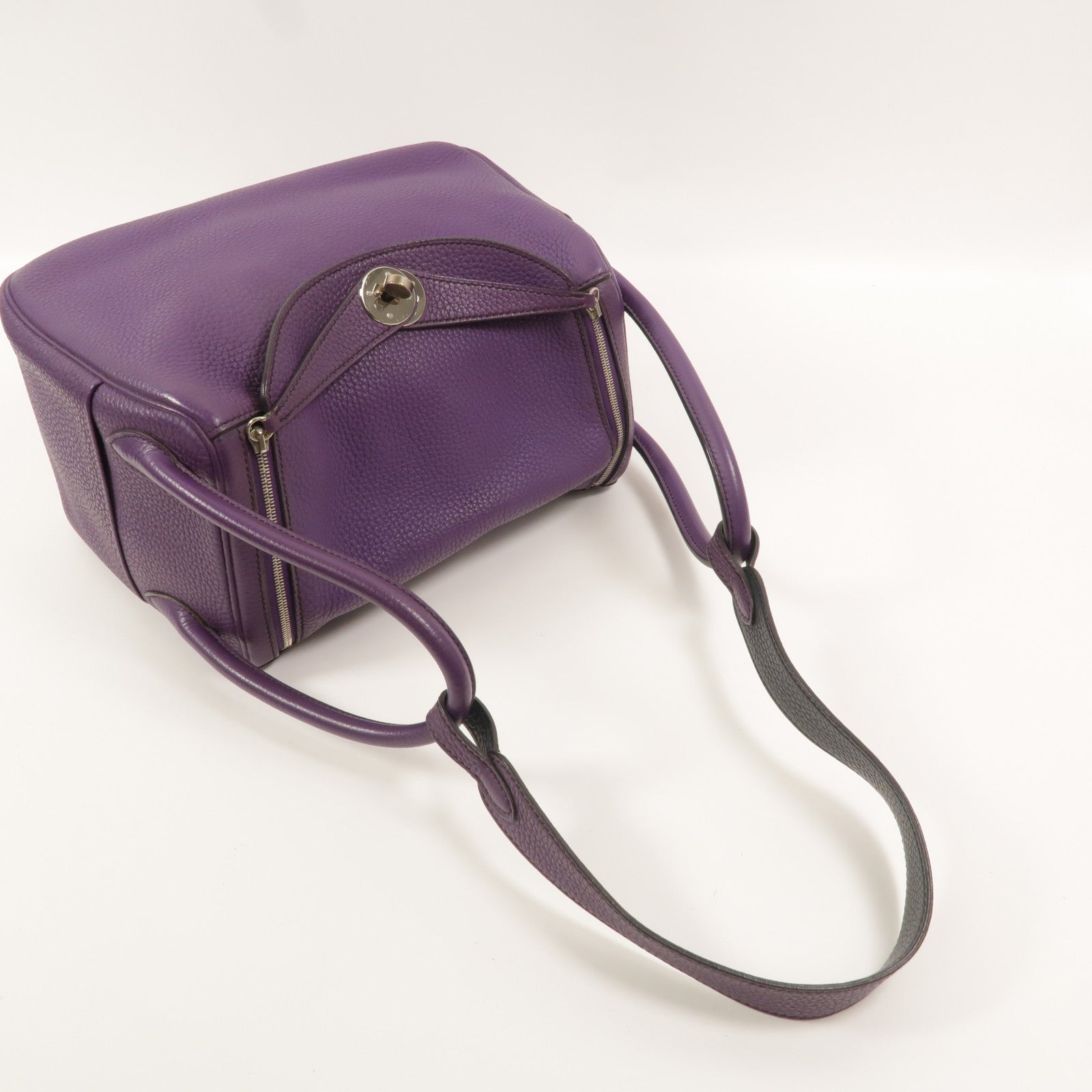 HERMES Clemence皮革Lindy 26手挽肩背兩用袋Ultraviolet