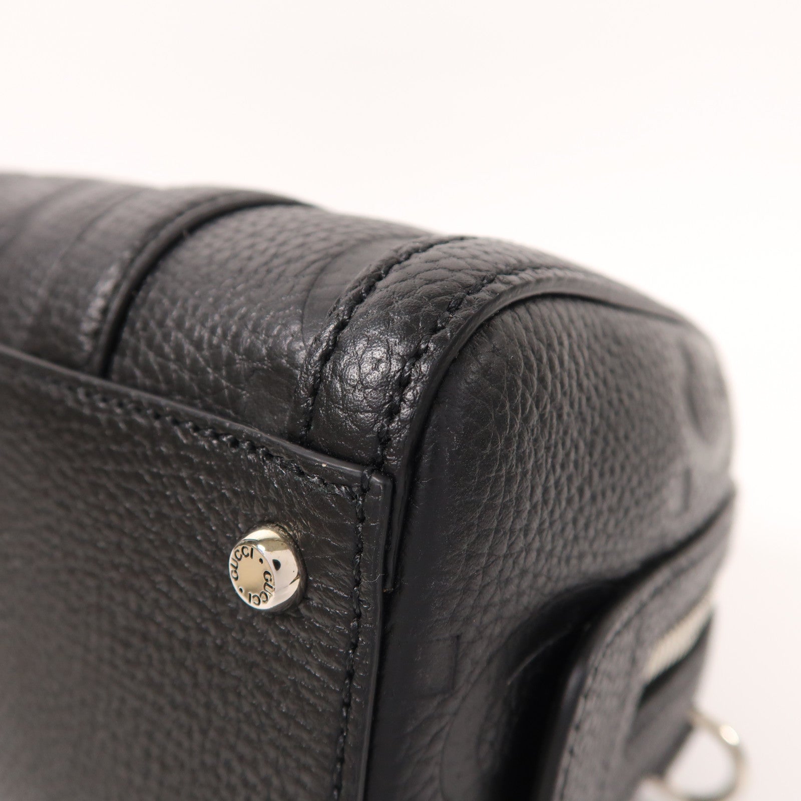 GUCCI GG SHW Jumbo GG 2 Way Shoulder Bag 725292 Calfskin Leather Black