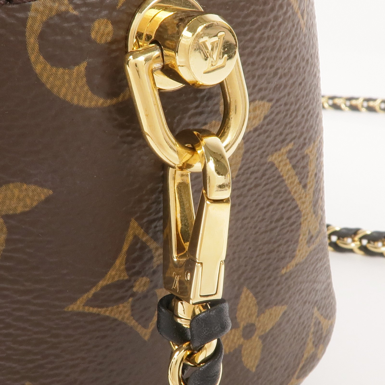 LOUIS VUITTON Monogram/Monogram Reverse Vanity PM金扣手挽肩背兩用袋棕色