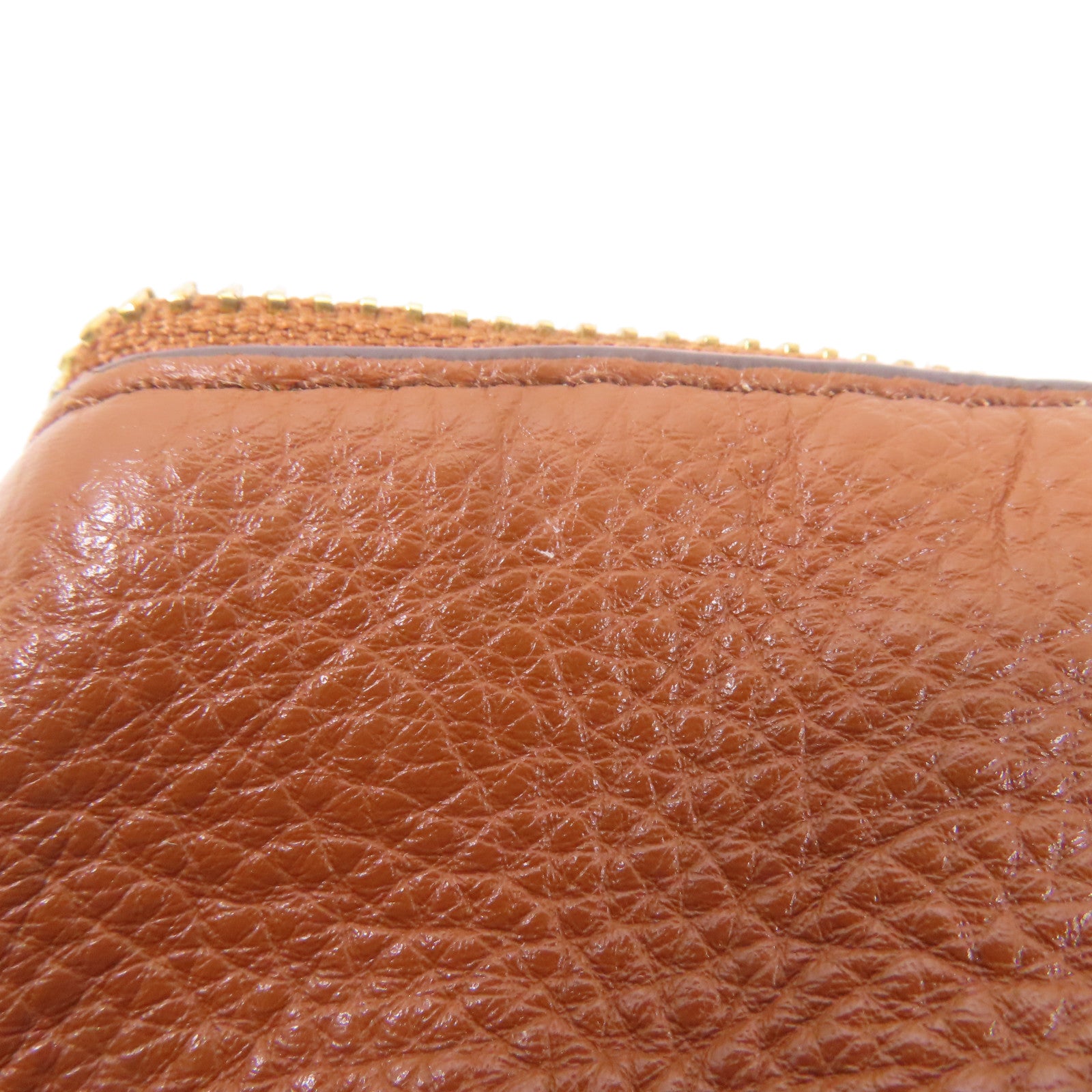 COACH 牛皮皮革Shoulder Bag金扣肩背袋棕色