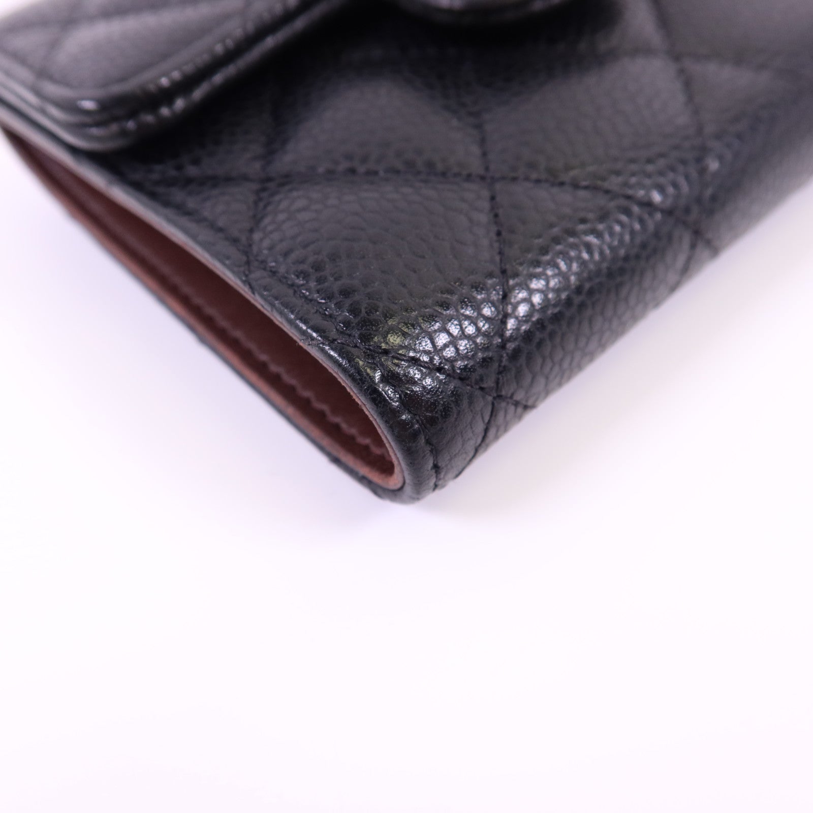 CHANEL 牛皮皮革Trifold Wallet金扣錢包