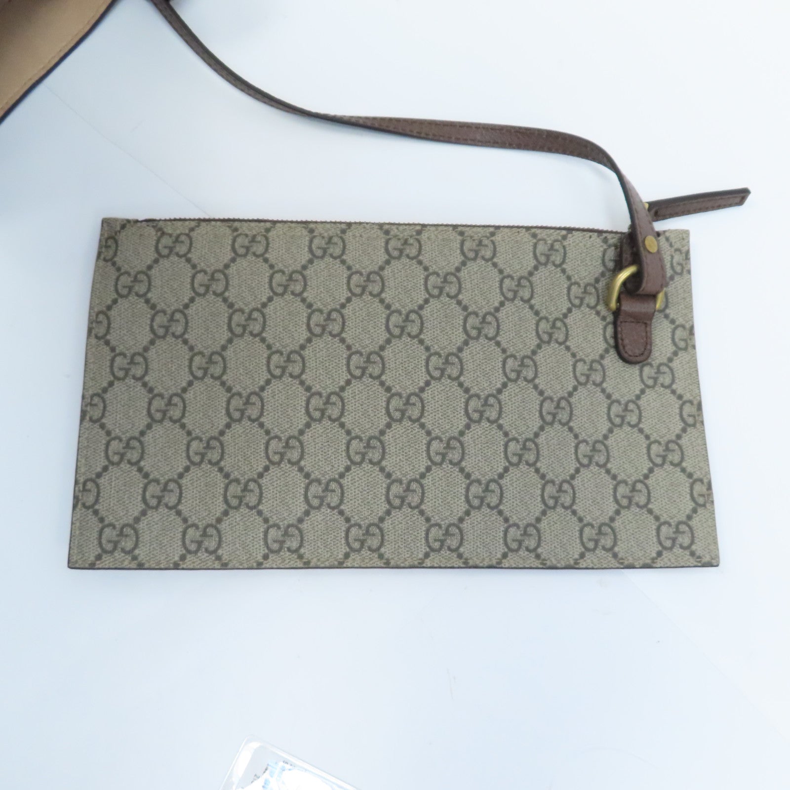 GUCCI 塗層帆布Tote Bag金釦手挽袋啡色
