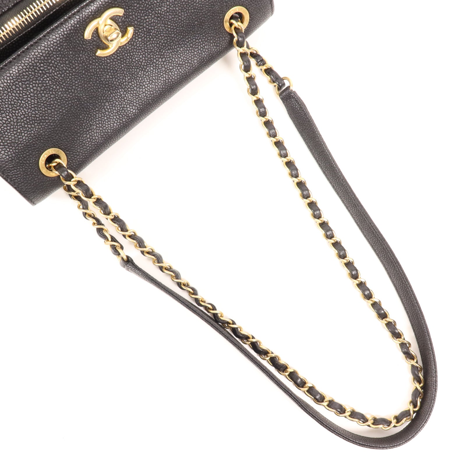 CHANEL 【激減優惠】牛皮皮革Chain Shoulder金扣鏈帶肩背袋
