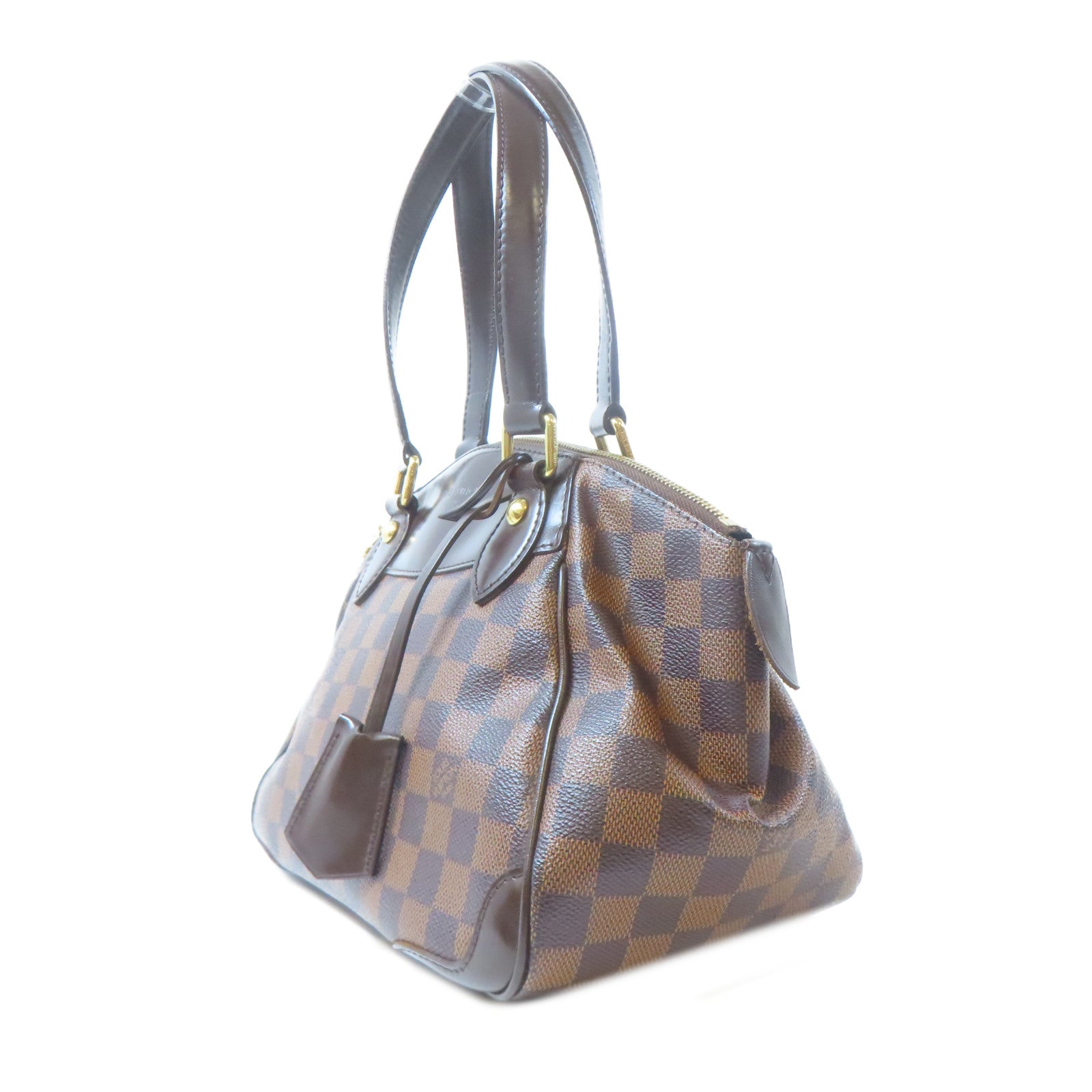 LOUIS VUITTON 【激減優惠】Damier Ebene Verona PM金扣手挽袋啡色
