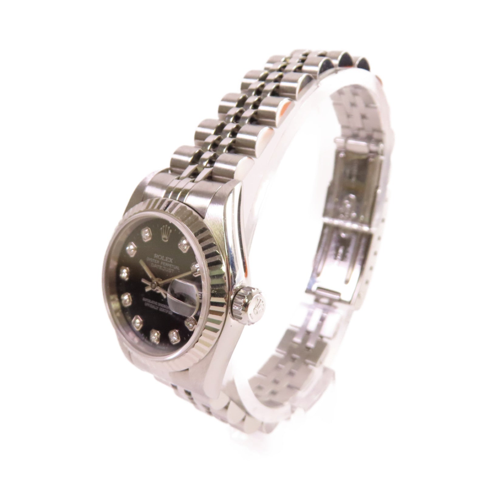 ROLEX Datejust 26mm Watch鑽石/不鏽鋼自動機芯手錶黑色