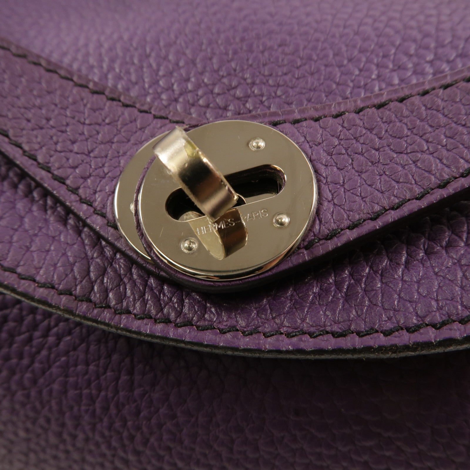 HERMES Clemence皮革Lindy 26手挽肩背兩用袋Ultraviolet