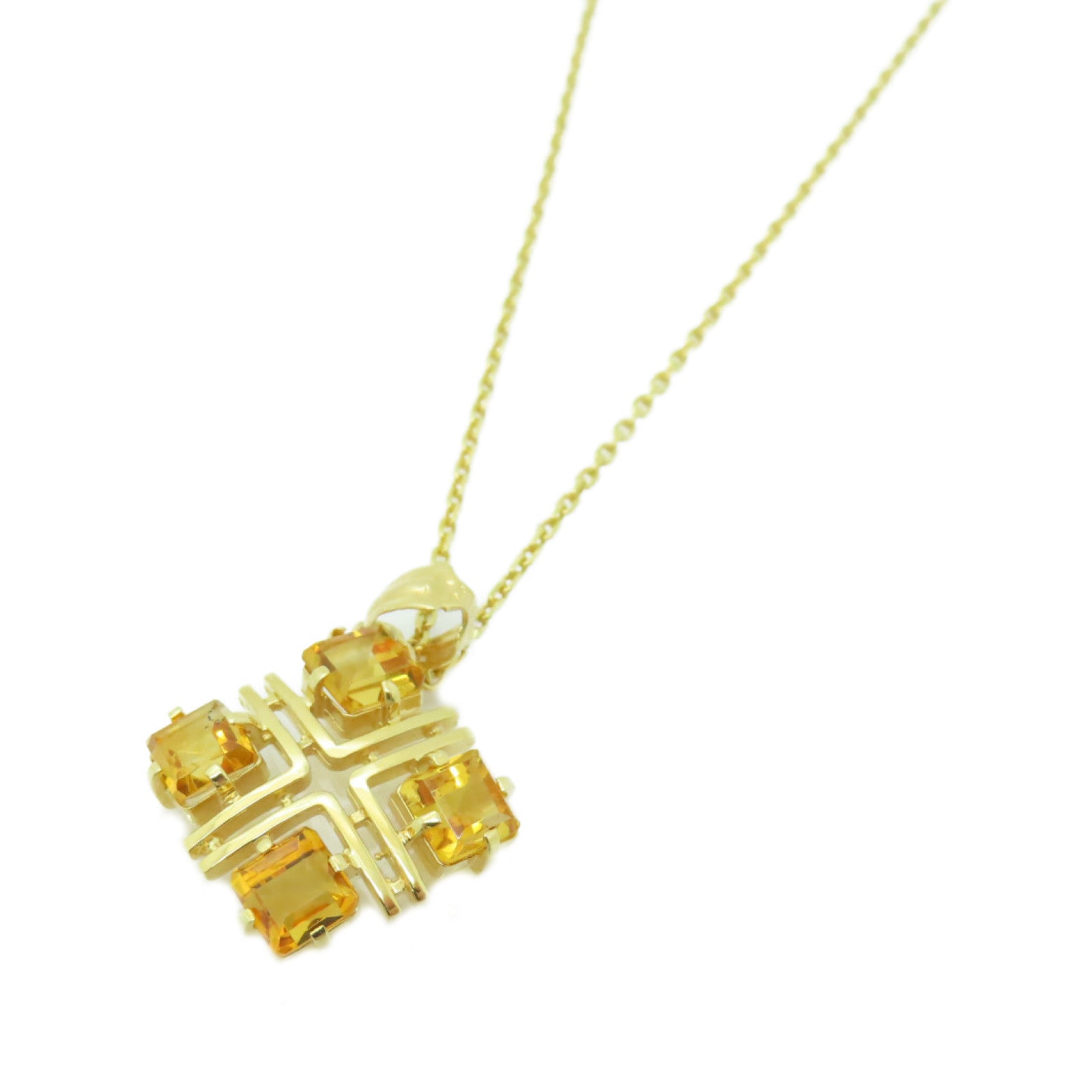 JEWELRY 【激減優惠】18K黃金Crystal Necklace水晶項鍊黃色