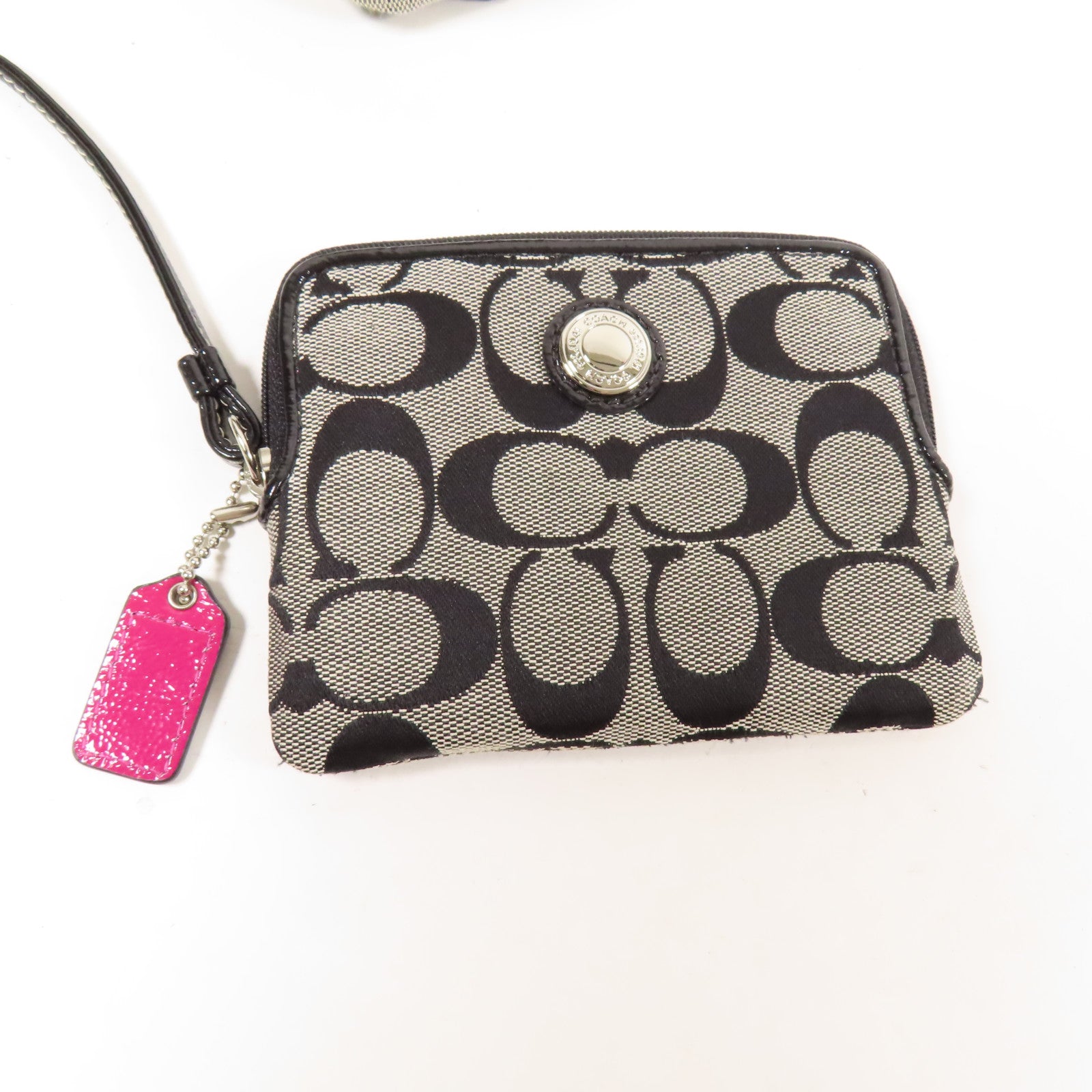 COACH 帆布Shoulder Bag銀扣肩背袋