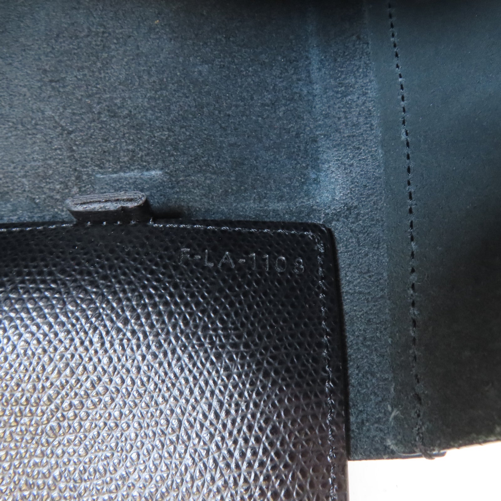 CELINE 牛皮皮革Handbag銀扣手挽袋黑色